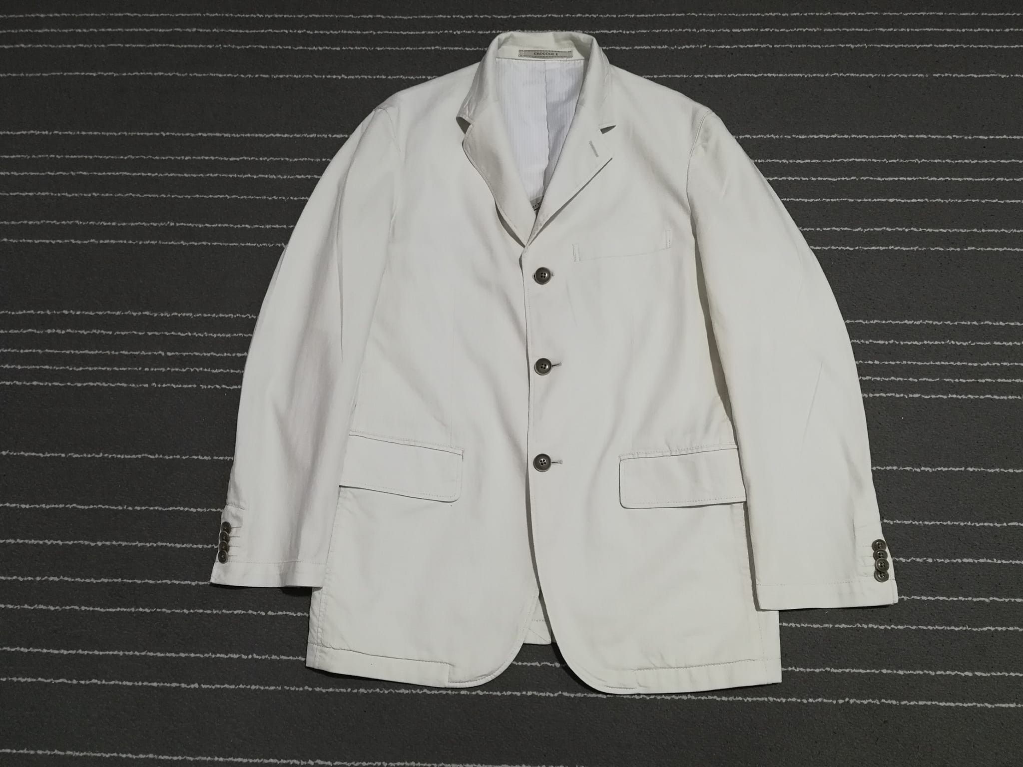 Japanese Brand Crocodile blazer cotton cream M 1775 Size 38S - 1 Thumbnail
