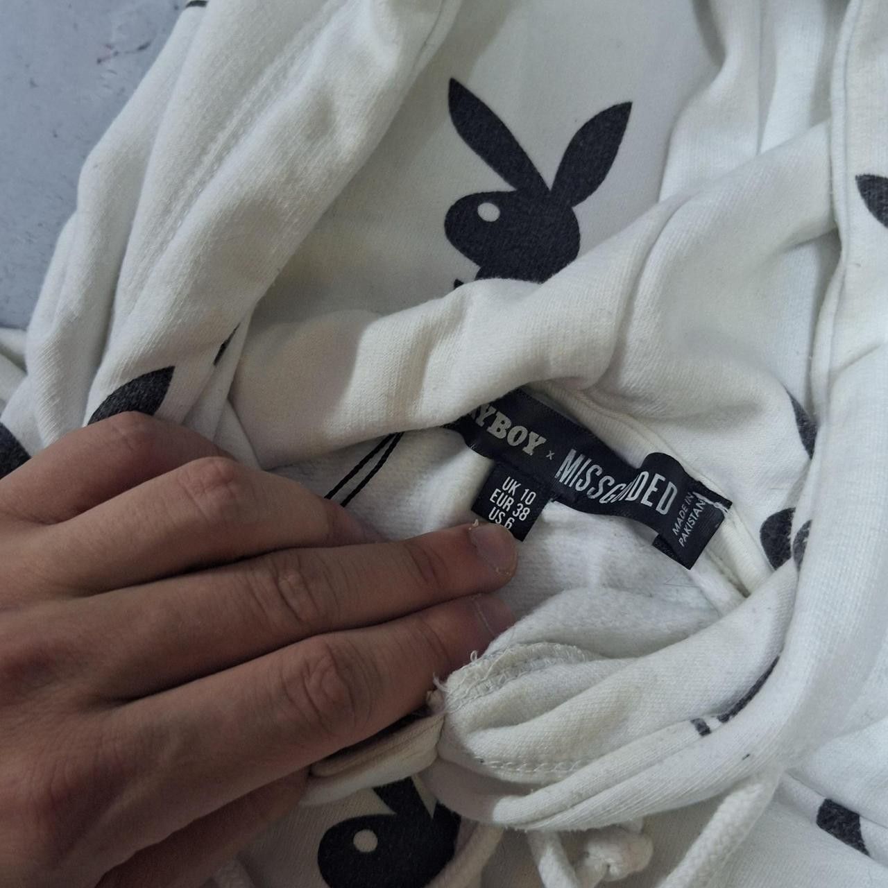 Playboy White and black cropped hoodie #croppedhoodie Size S / US 4 / IT 40 - 3 Thumbnail