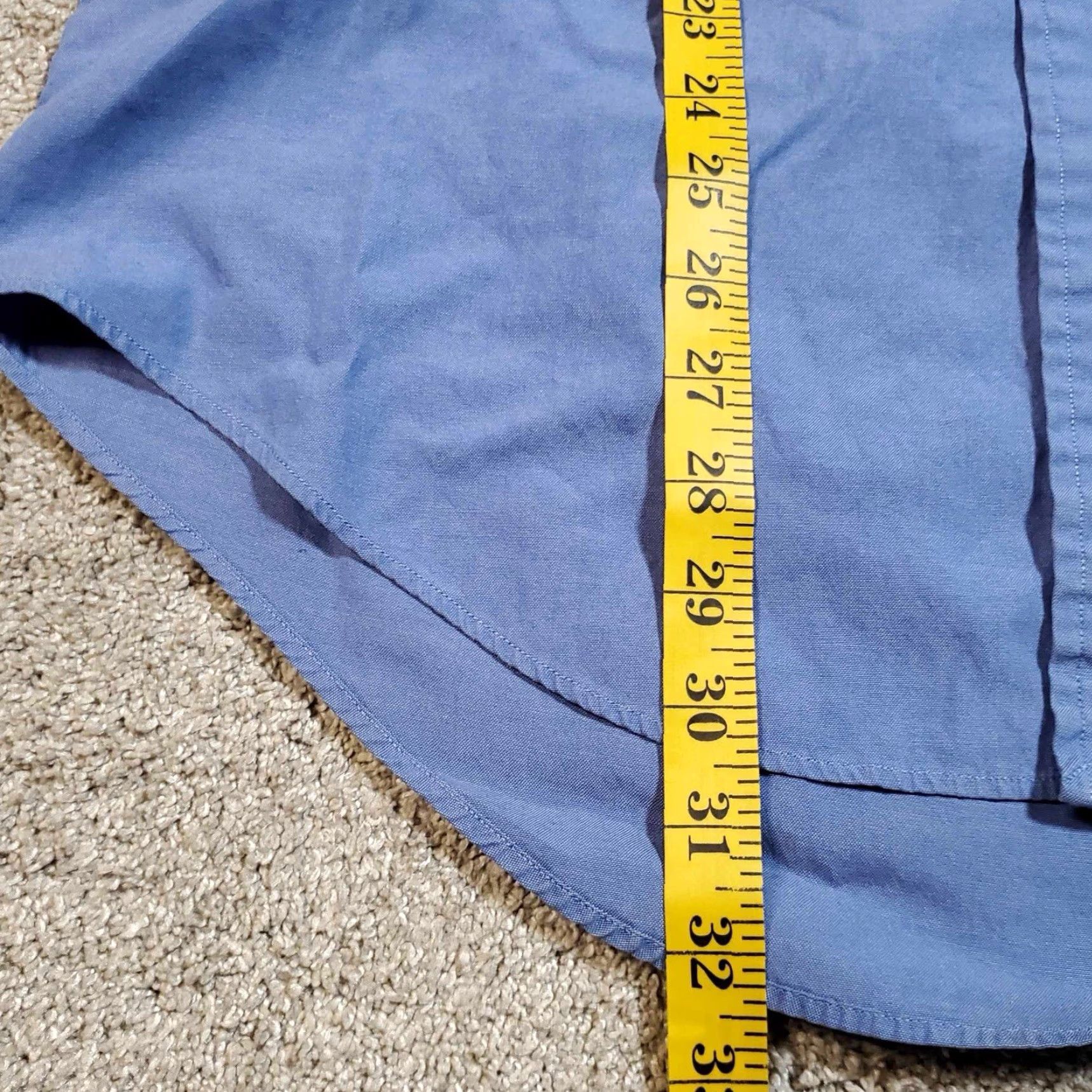 Polo Ralph Lauren VINTAGE Polo Ralph Lauren Button Up Shirt XL Blue Cotton Knit Solid Long Sleeve Men Button-Down Collar 23” Pit - Pit Size US XL / EU 56 / 4 - 5 Thumbnail