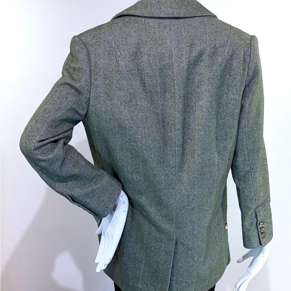 Mira Mikati MIRA MIKATI Floral Embroidered Notched-Lapels Green Blazer Size S / US 4 / IT 40 - 4 Thumbnail