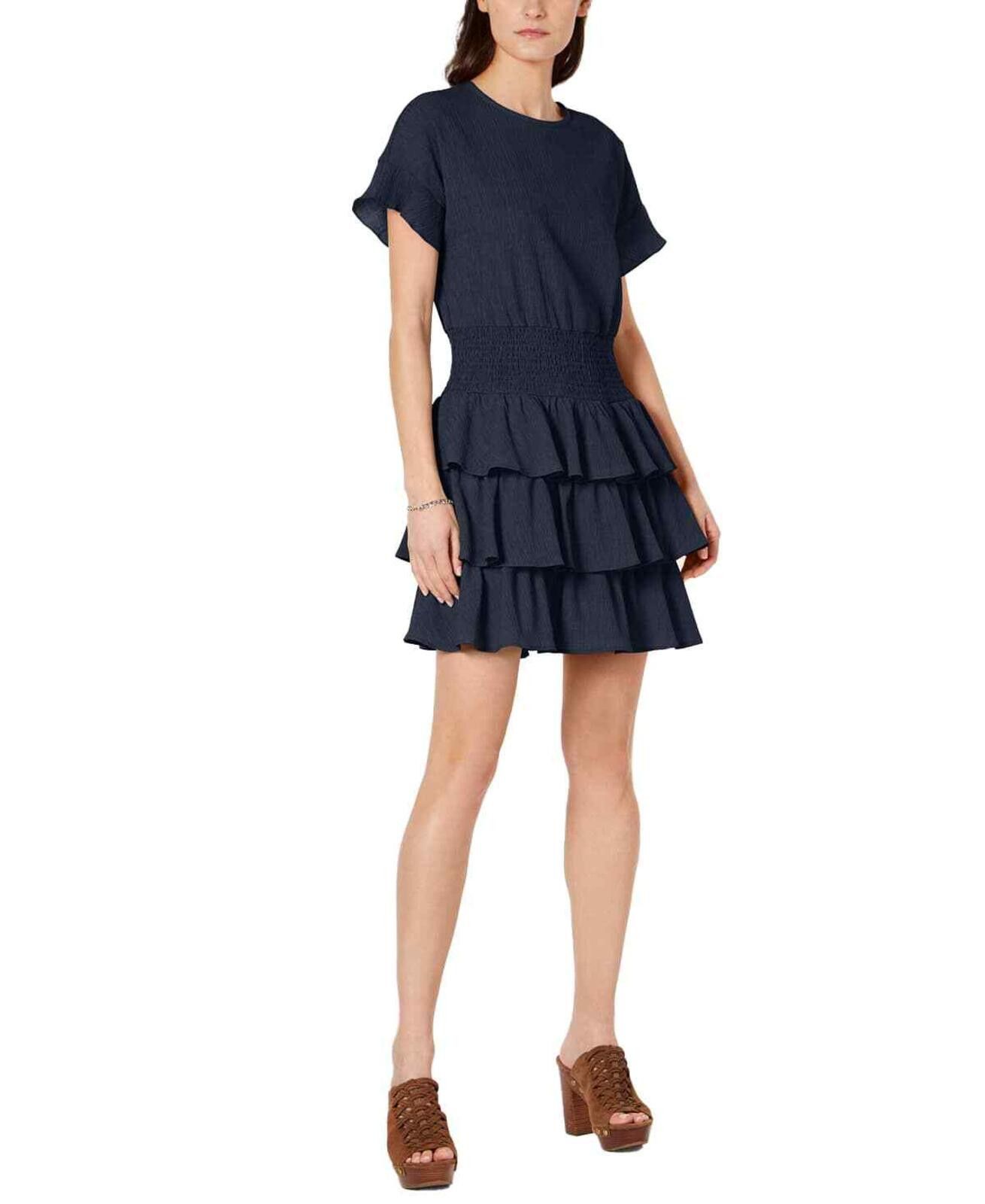 Michael Kors MICHAEL Michael Kors Smocked Waist Ruffled Crinkle Dress XL Size XL / US 12-14 / IT 48-50 - 1 Thumbnail