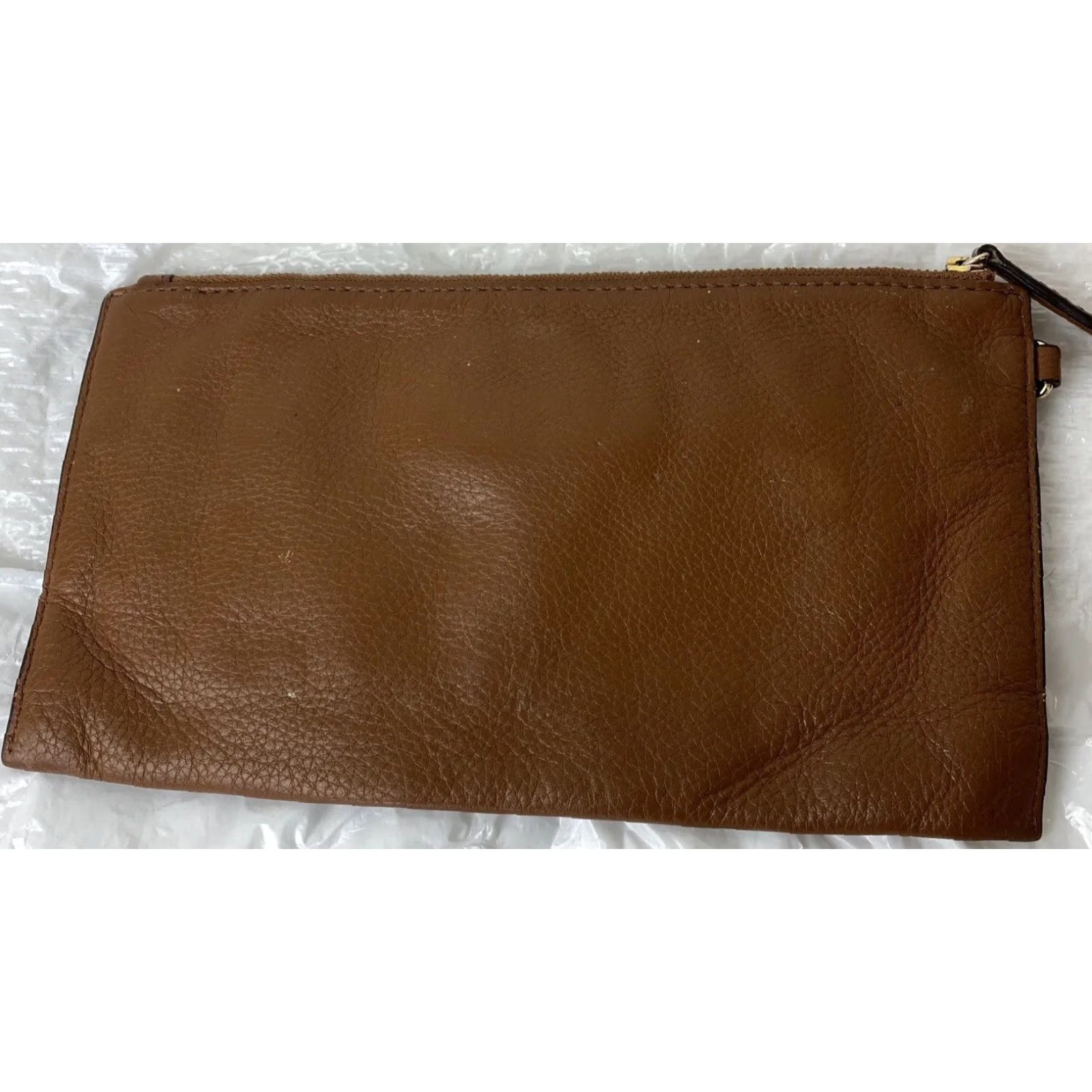 Michael Kors VINTAGE Michael Kors Fulton Leather Zip Clutch Wristlet Large Brown Rose 67-8 Womens Wristlet Size ONE SIZE - 4 Thumbnail