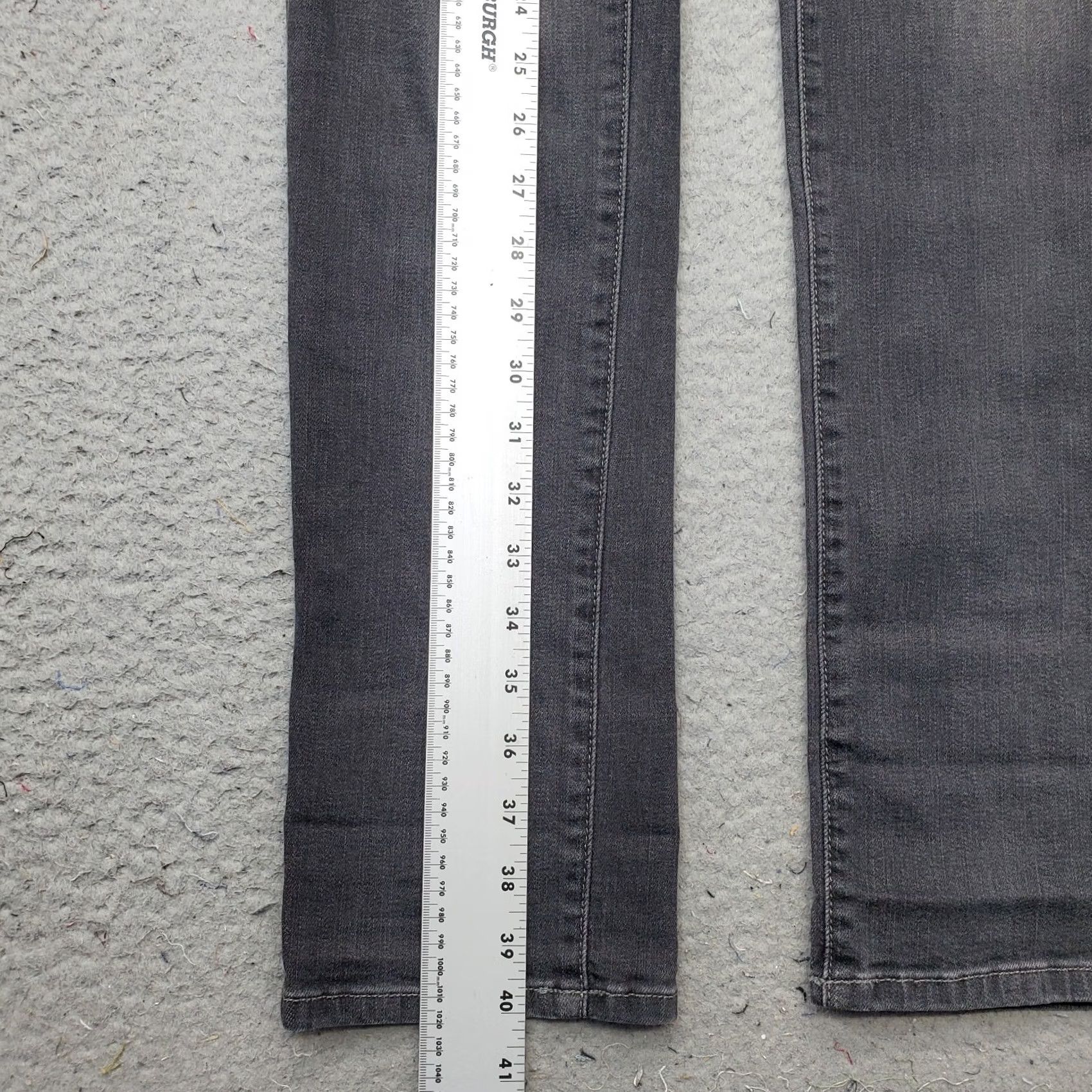 Denime JUST BLACK Skinny Jeans Womens 30 Denim Gray Distressed Ripped Faded USA Made Casual Everyday Caro: Womens Size 30 Gray Jeans Size 30" / US 8 / IT 44 - 3 Thumbnail