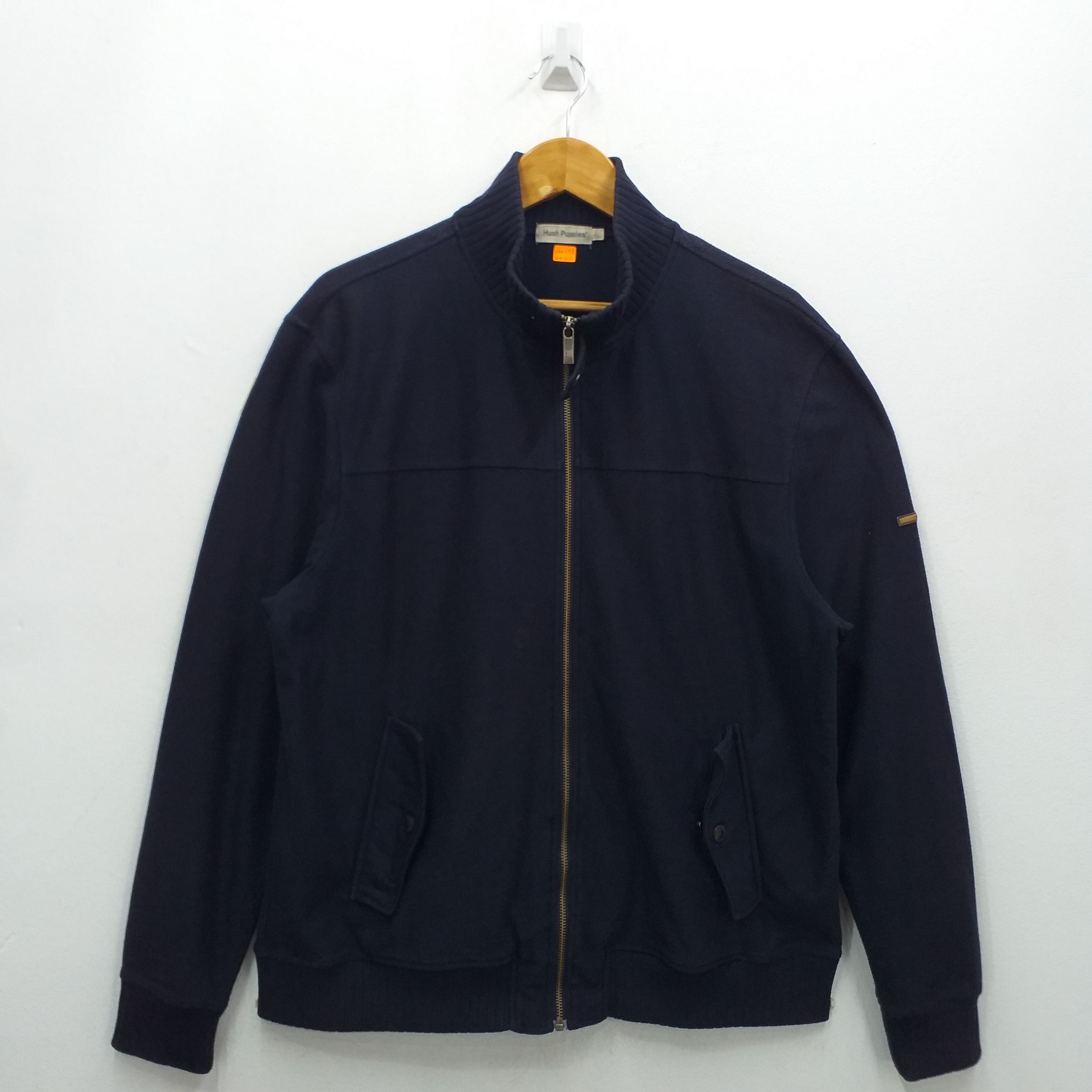 image of Hush Puppies Zipper Sweater -Sw011 in Dark Blue, Men's (Size Large)