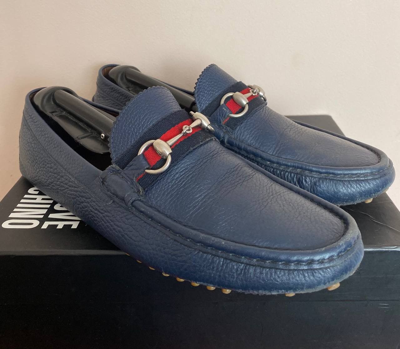 Gucci Gucci Men's Leather Loafers Horsebit Slip On Driving Shoes Size US 11 / EU 44 - 2 Thumbnail