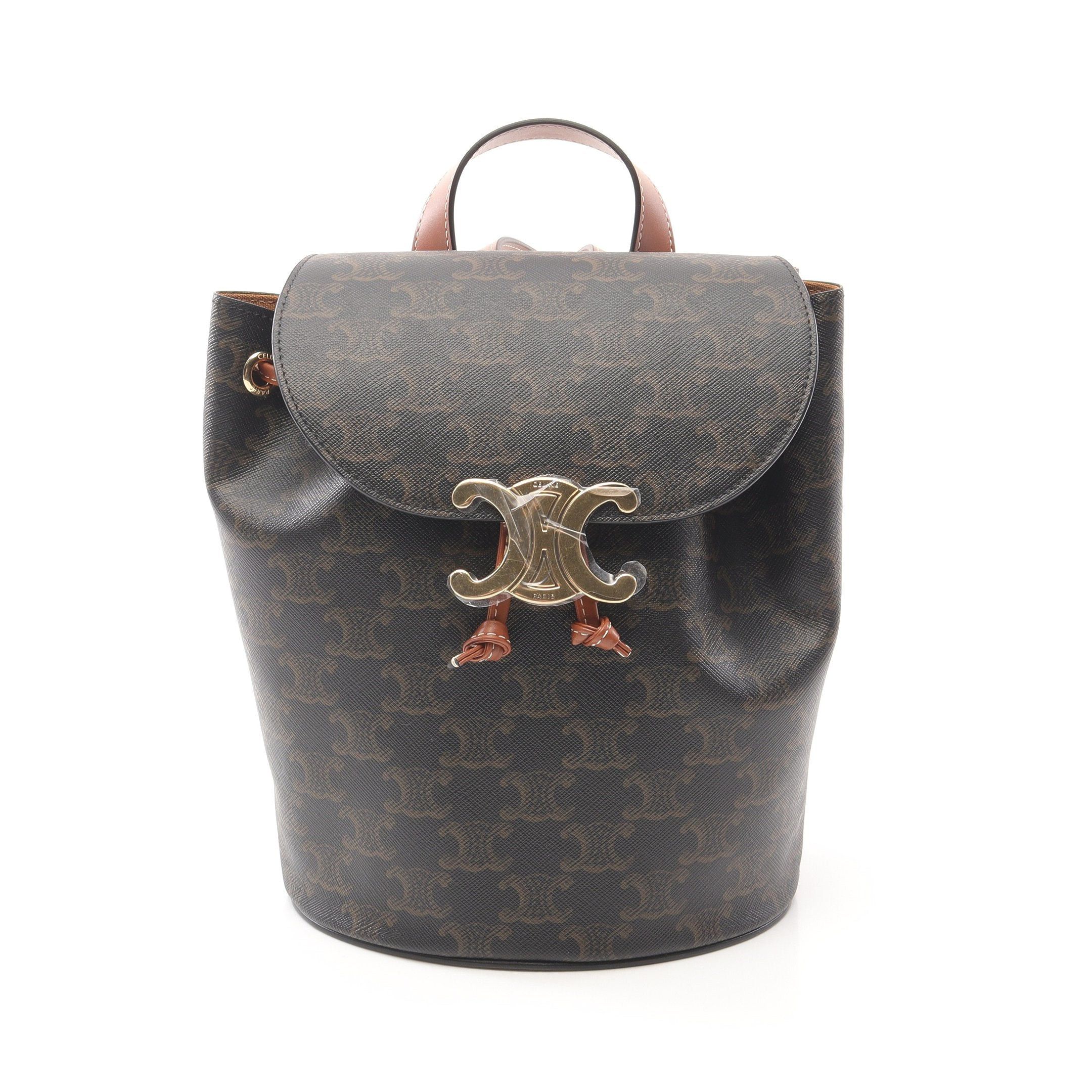 Celine Celine Bonnie Triomphe Backpack Rucksack Leather Brown Dark Size ONE SIZE - 1 Thumbnail