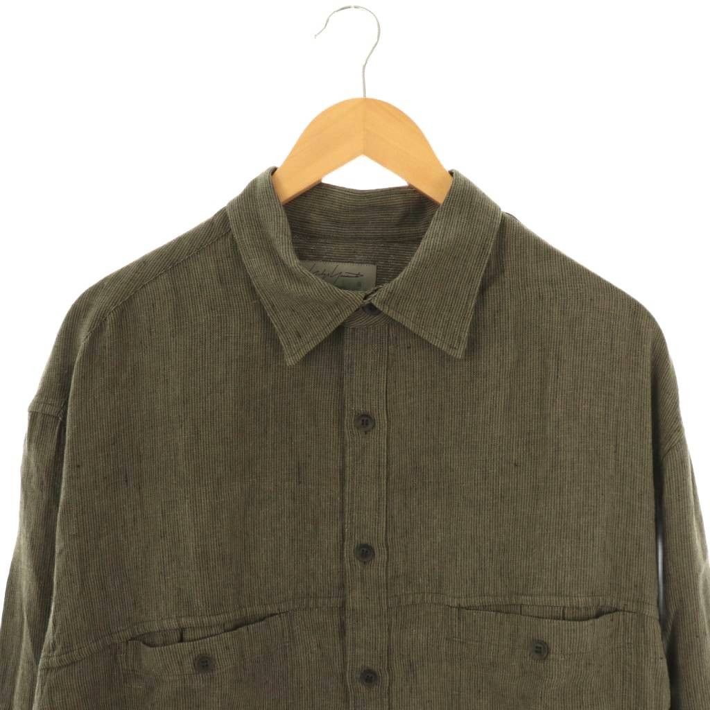 Yohji Yamamoto Yohji YAMAMOTO POUR HOMME 22SS linen stripe shirts Size US M / EU 48-50 / 2 - 2 Thumbnail
