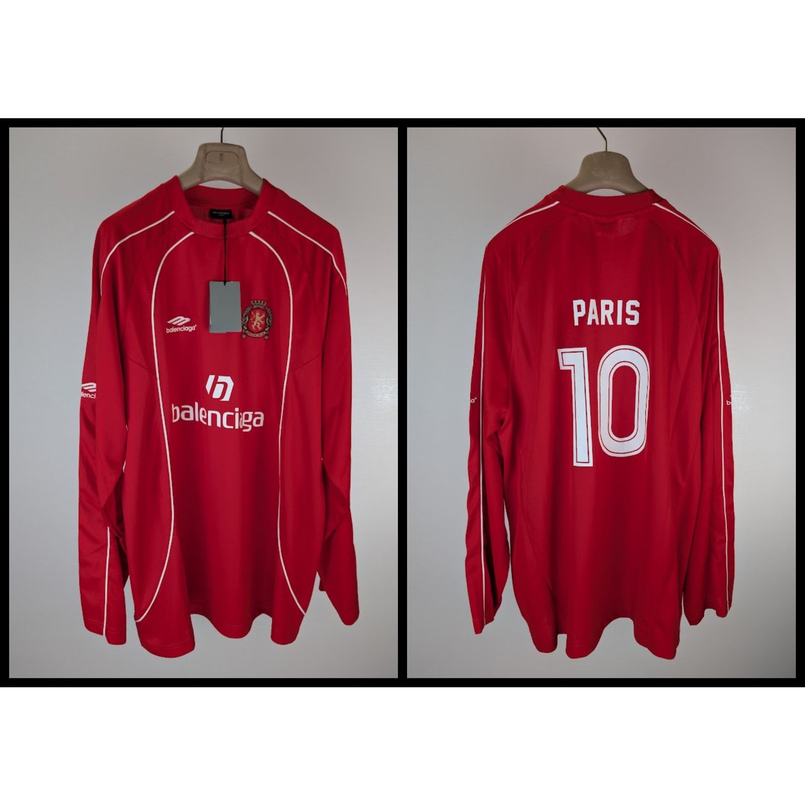 Balenciaga Balenciaga Paris Black Long Sleeve Soccer Jersey | Grailed
