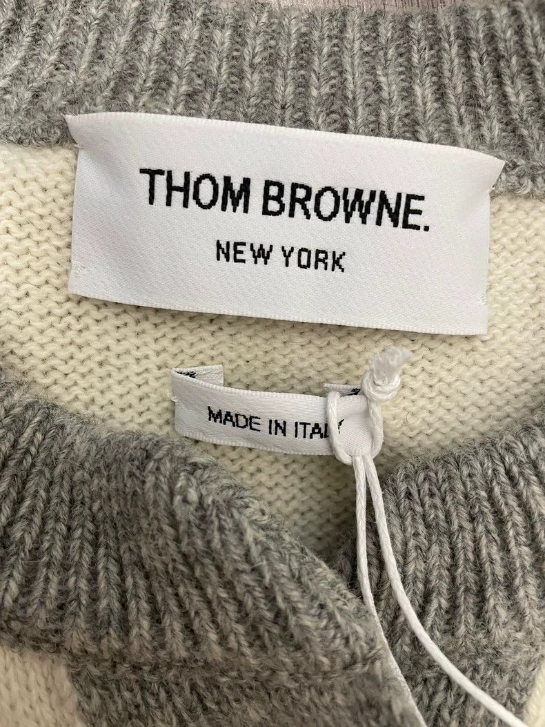 Thom Browne Thom Browne Beige grey wool sweater Size XS / US 0-2 / IT 36-38 - 6 Thumbnail