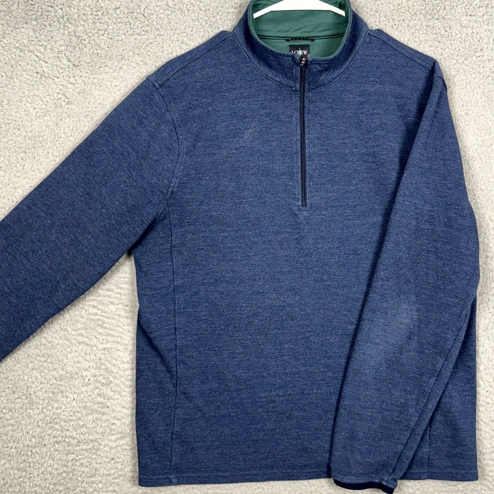 J.Crew J.CREW Shirt Mens Large Blue Oarsman Performance Quarter Zip Pullover Activewear Size US L / EU 52-54 / 3 - 2 Thumbnail
