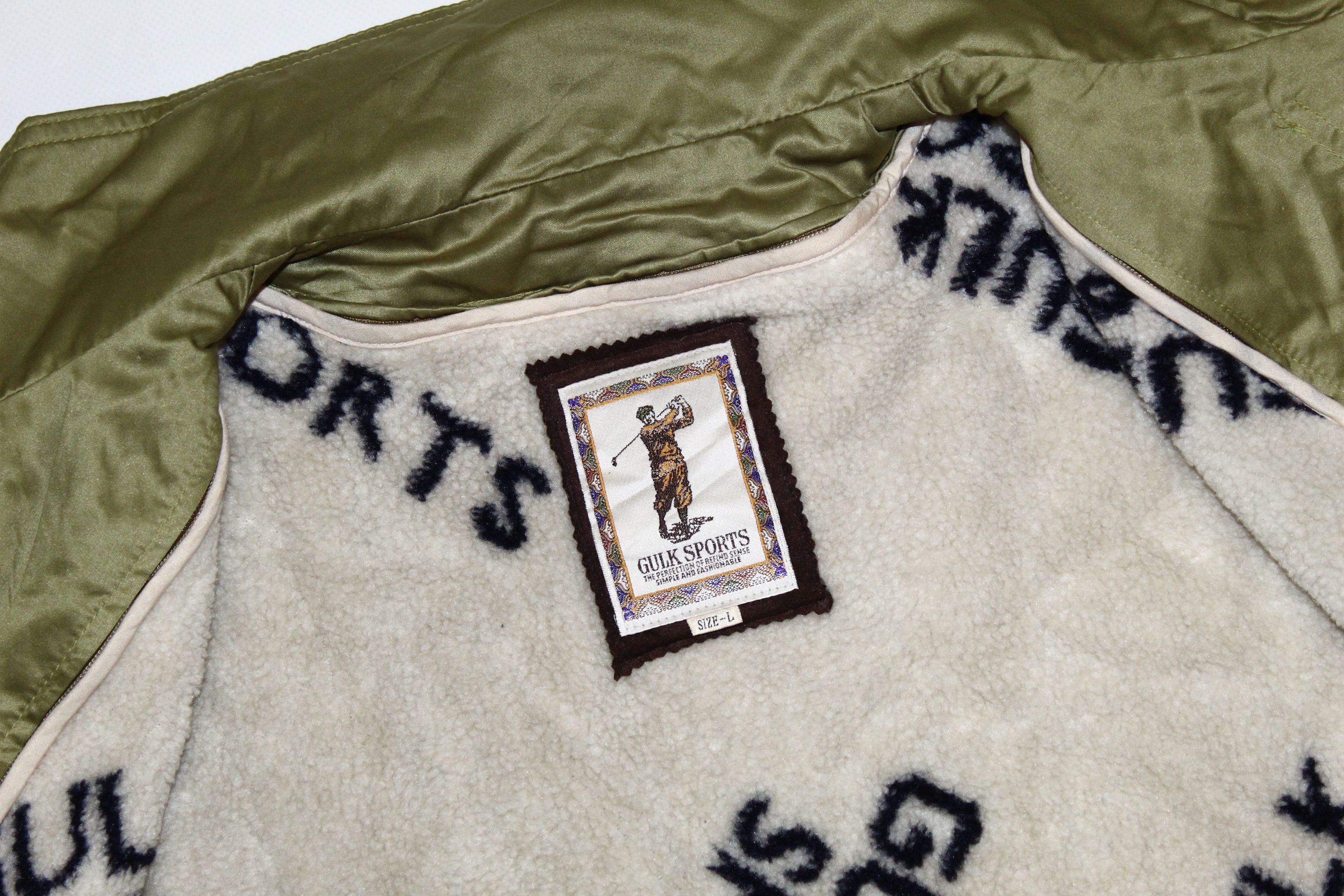 Japanese Brand VTG💥 GULK SPORTS Sheepskin removable lining satin jacket Size US L / EU 52-54 / 3 - 4 Thumbnail