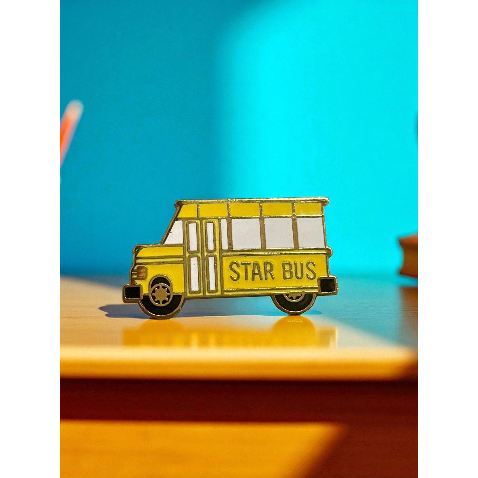 Vintage Vintage Yellow School Star Bus Teacher and Students Enamel B Size ONE SIZE - 1 Thumbnail