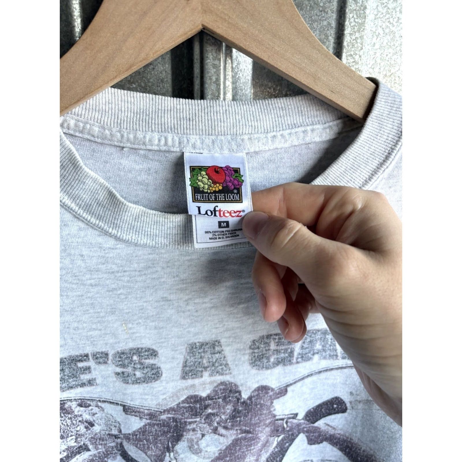 Fruit Of The Loom VINTAGE 90s Hunting Funny Humor Tee Gray M Men Size US M / EU 48-50 / 2 - 4 Thumbnail
