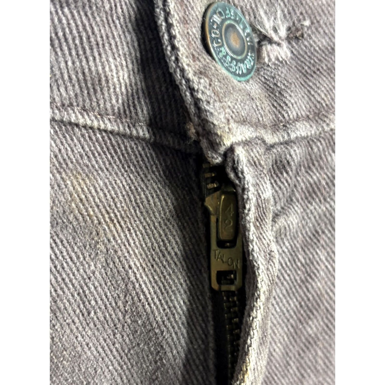 Levi's VINTAGE Levi's Pants Mens 33x34 Brown Denim Straight Zipper 5-Pocket Talon 42 Talon 42 Tent Size US 32 / EU 48 - 2 Thumbnail
