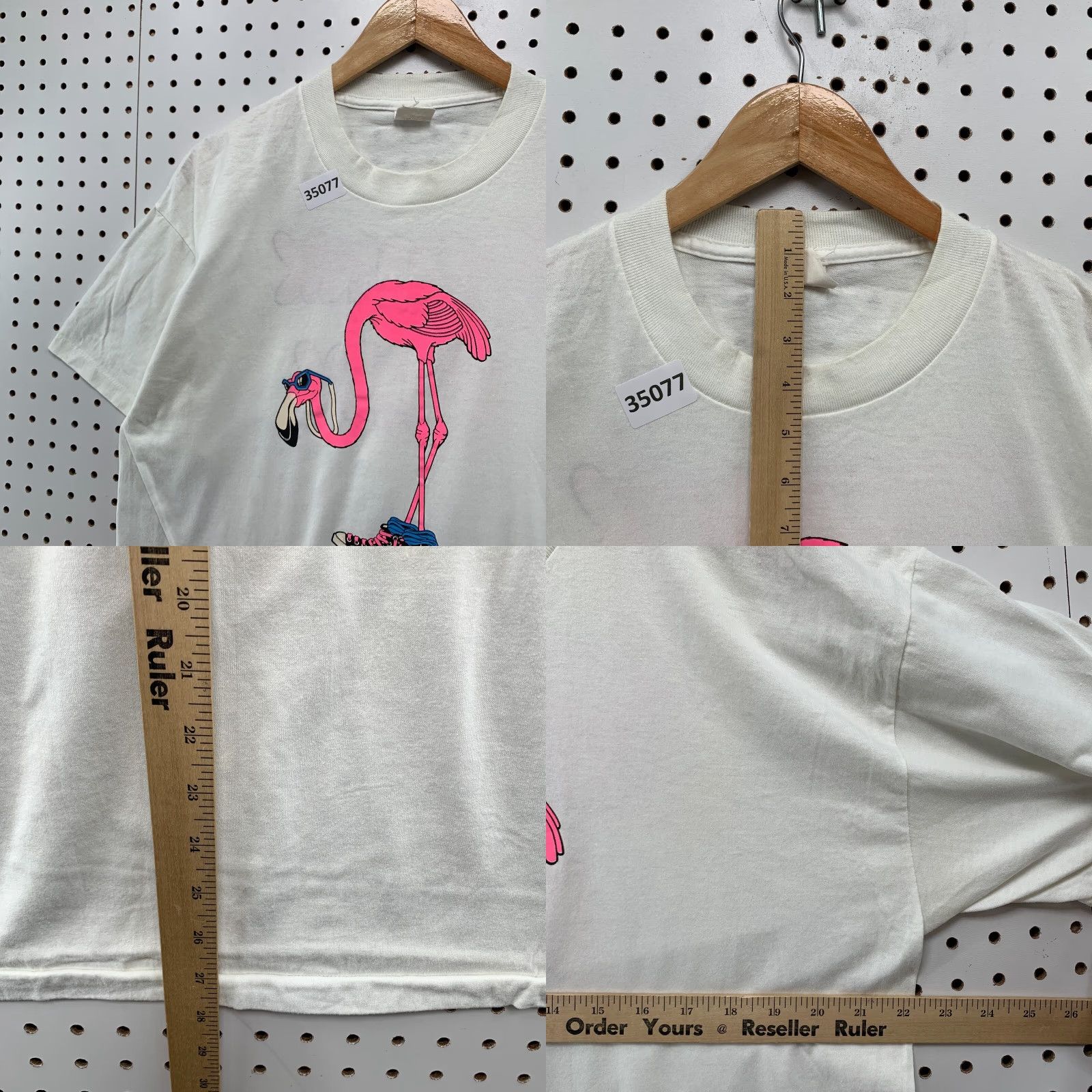 Pinko VINTAGE Flamingo Shirt Mens XL Pink 80s Crew Neck Think Pink Made USA 22x28 80s Bird Size US XL / EU 56 / 4 - 8 Thumbnail