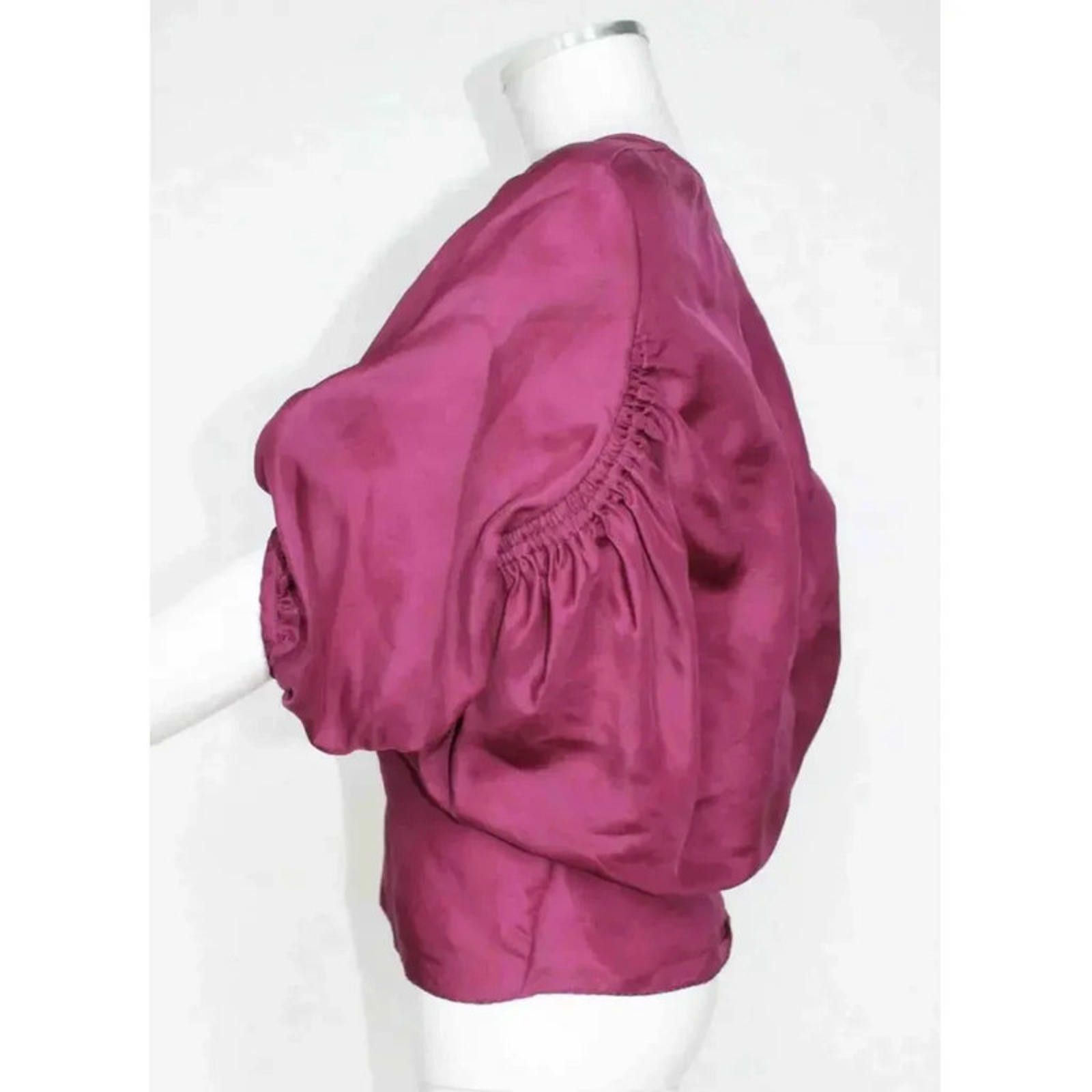 Yves Saint Laurent YSL Yves Saint Laurent 2012 pink purple silk top F38 uk 10 Size M / US 6-8 / IT 42-44 - 2 Thumbnail