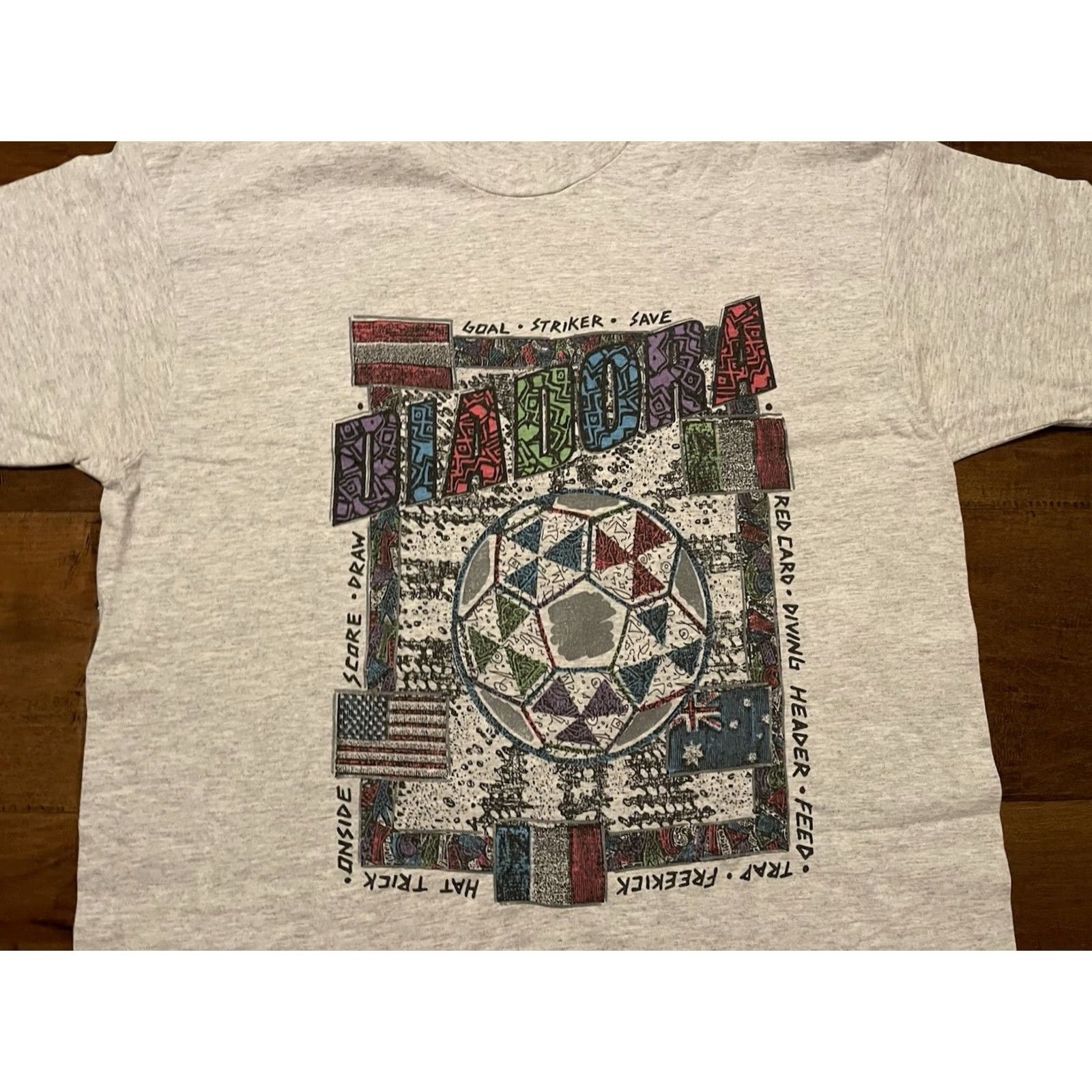 Diadora VINTAGE Diadora Soccer Single Stitch Gray S/S Tee T-Shirt Adult XLarge Mens Size US XL / EU 56 / 4 - 2 Thumbnail