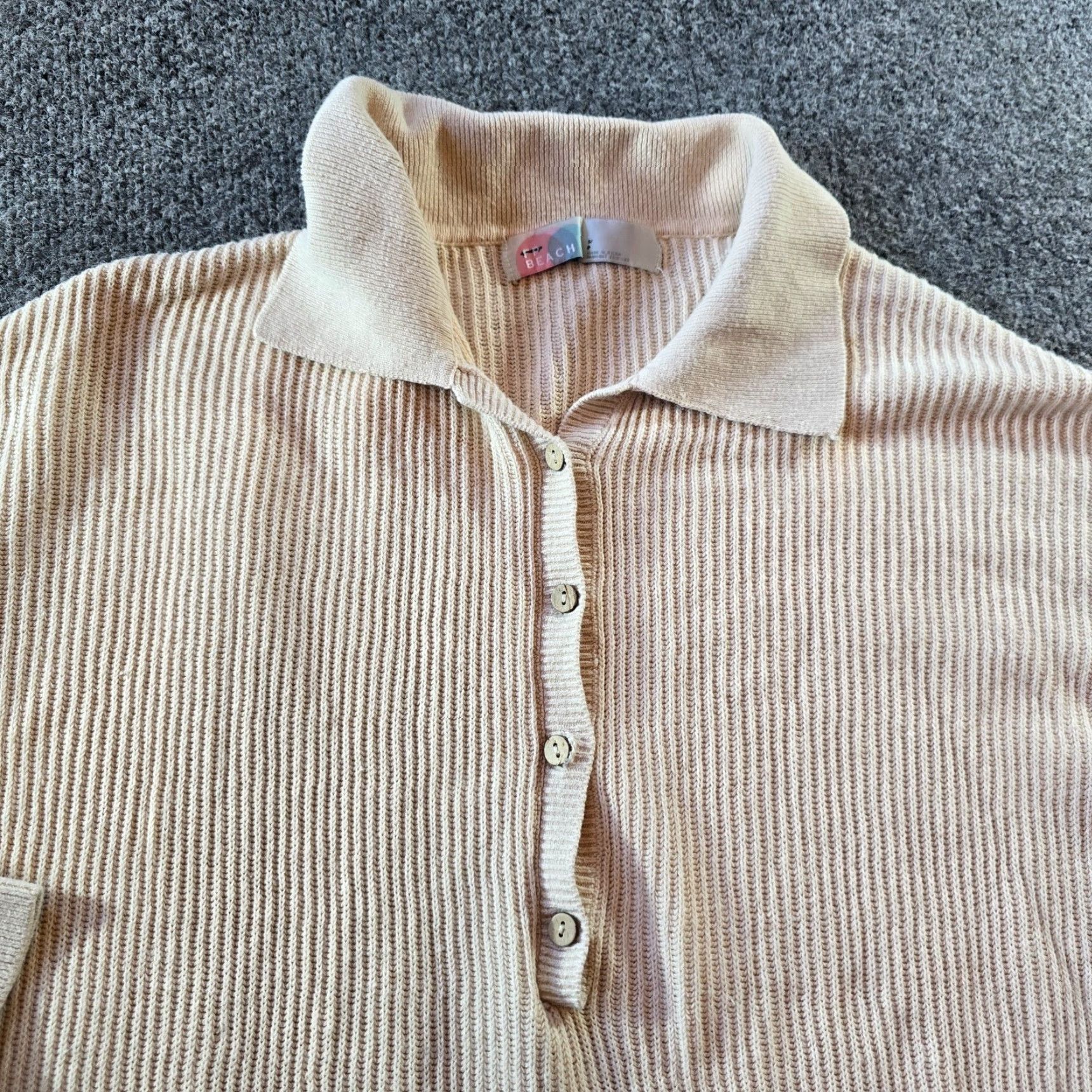 Free People Free People Romper Womens Size S Beige Tan Ribbed Knit Beach Minimal Size S / US 4 / IT 40 - 2 Thumbnail