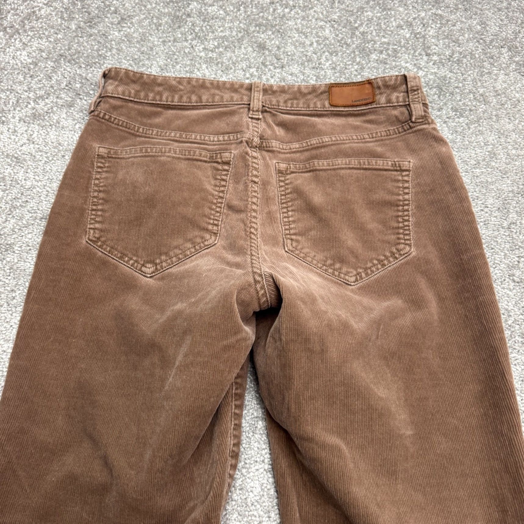 Lands' End Lands' End Womens Pants 4 Brown Corduroy Mid Rise Straight Leg Cotton Stretch Size 27" / US 4 / IT 40 - 4 Thumbnail