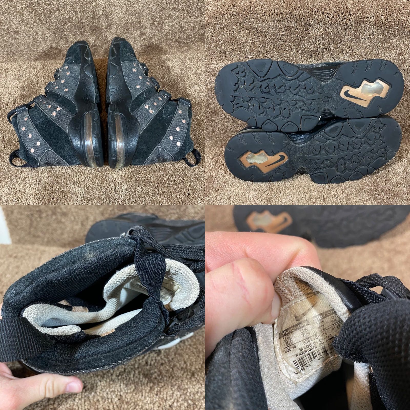Nike VINTAGE Nike Air Max2 CB 94 Mens Size 8.5 Black Gray Denim Suede Sneakers 305440-004 Size US 8.5 / EU 41-42 - 8 Thumbnail