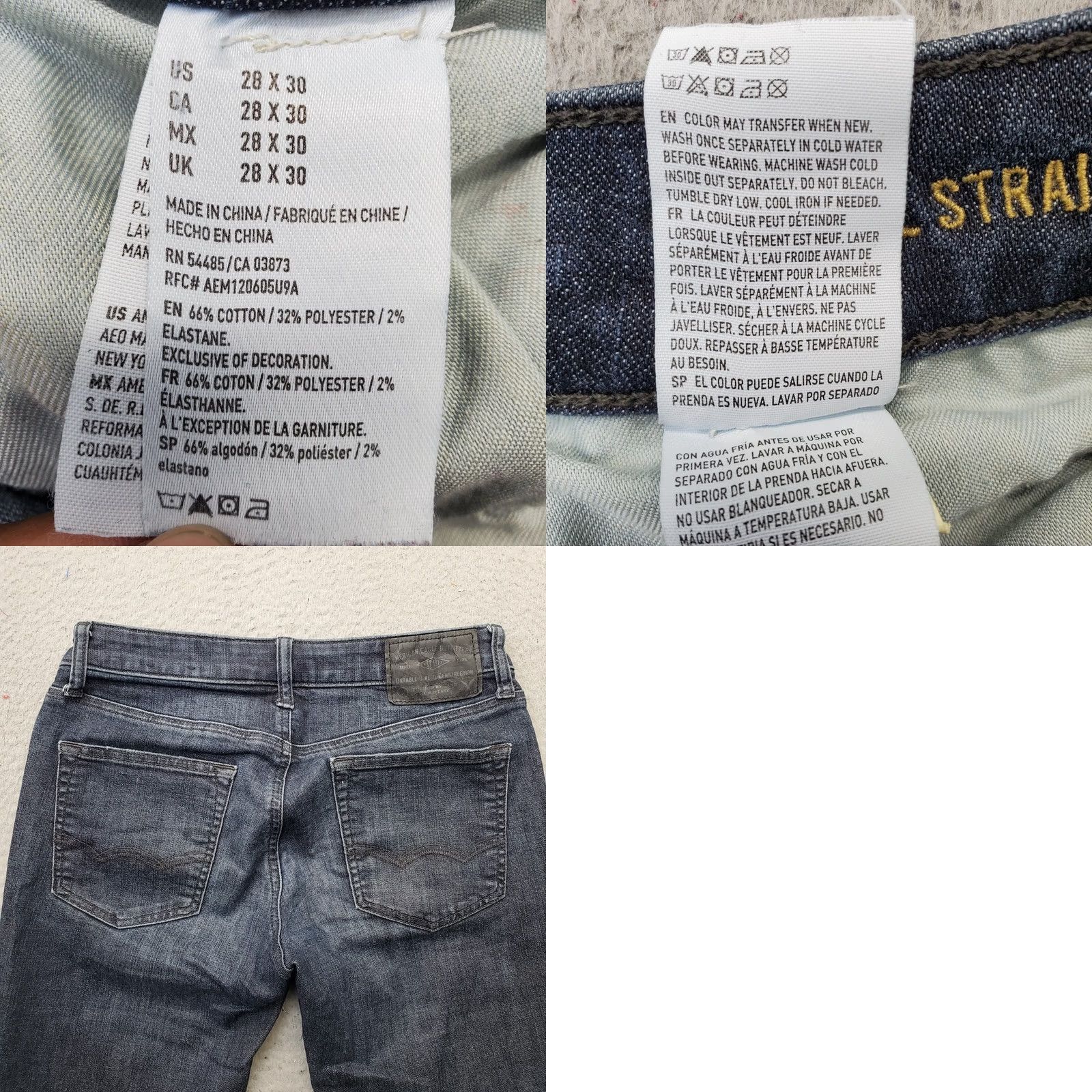 American Eagle Outfitters American Eagle Outfitters Jeans Mens 28/30 Blue Denim Straight Leg 5-Pocket Regular Waist 14.5" Inseam 28.75" CW Size US 28 / EU 44 - 8 Thumbnail