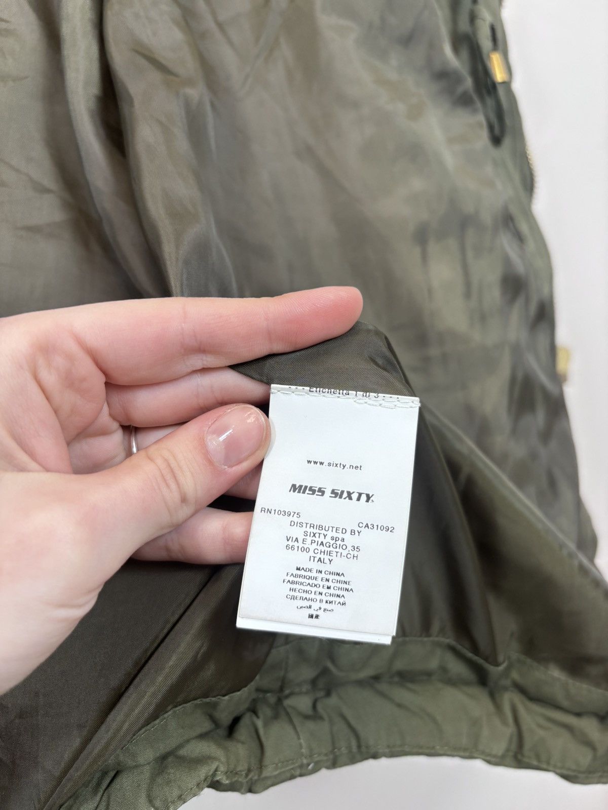 Miss Sixty Miss Sixty Women’s Olive Avant Garde Puffer Jacket Coat Size L / US 10 / IT 46 - 17 Thumbnail