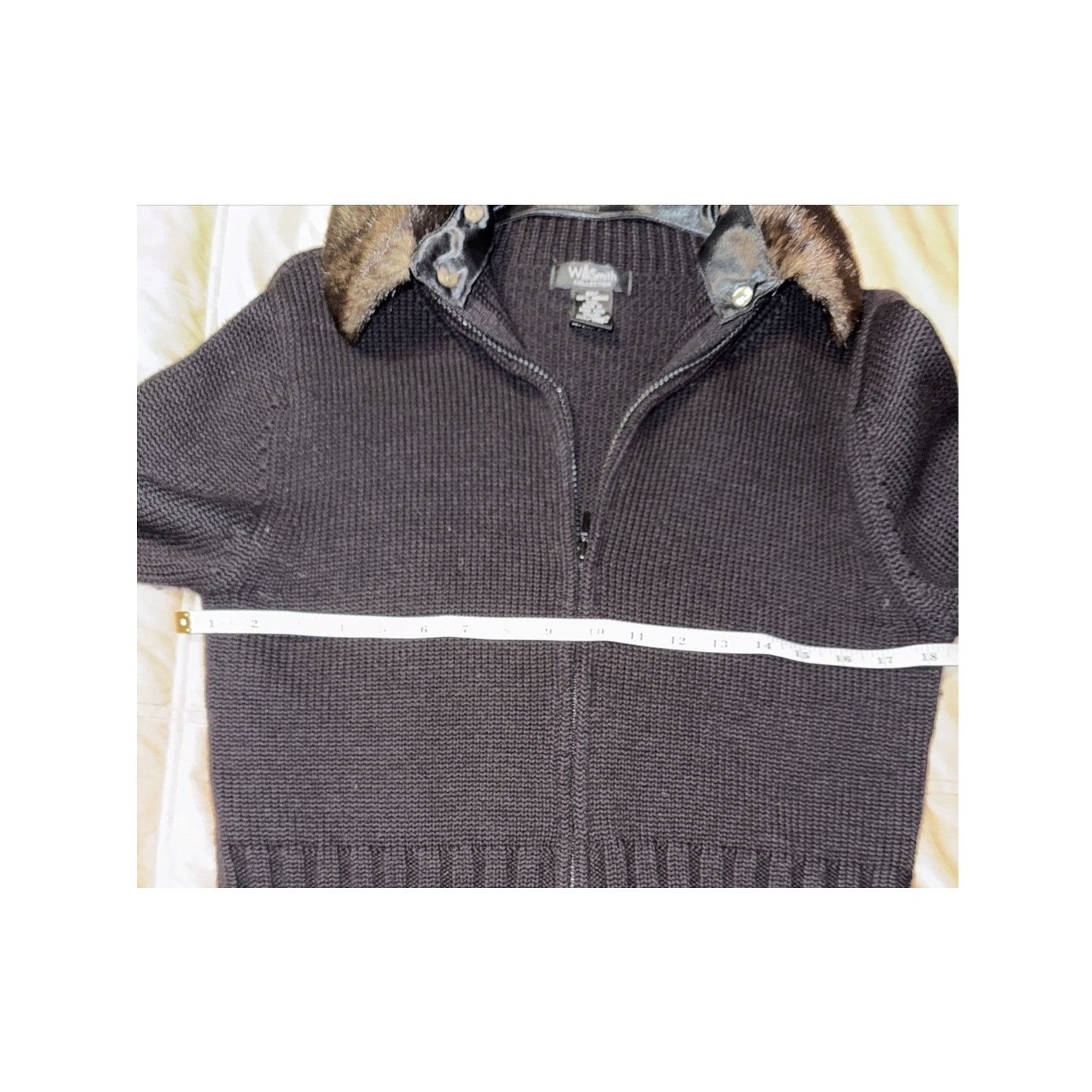 Other VTG Zip Sweater Fur Collar Merino Wool Sz M EUC Sandi Girl Size M / US 6-8 / IT 42-44 - 6 Thumbnail
