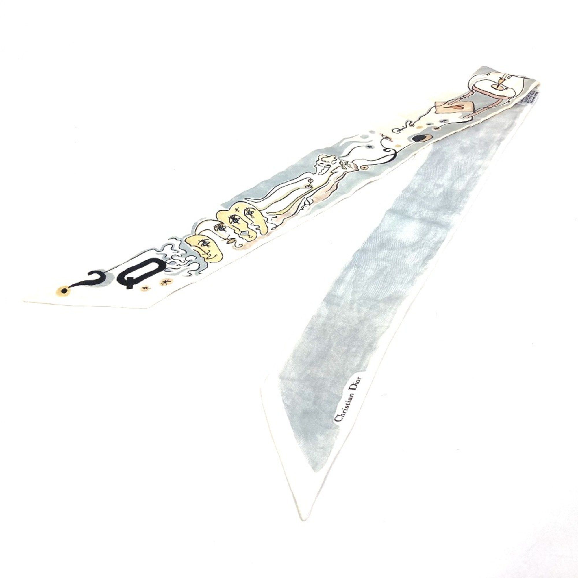 Dior CHRISTIAN DIOR initial logo Q BandeauScarf Scarf White Size ONE SIZE - 1 Thumbnail