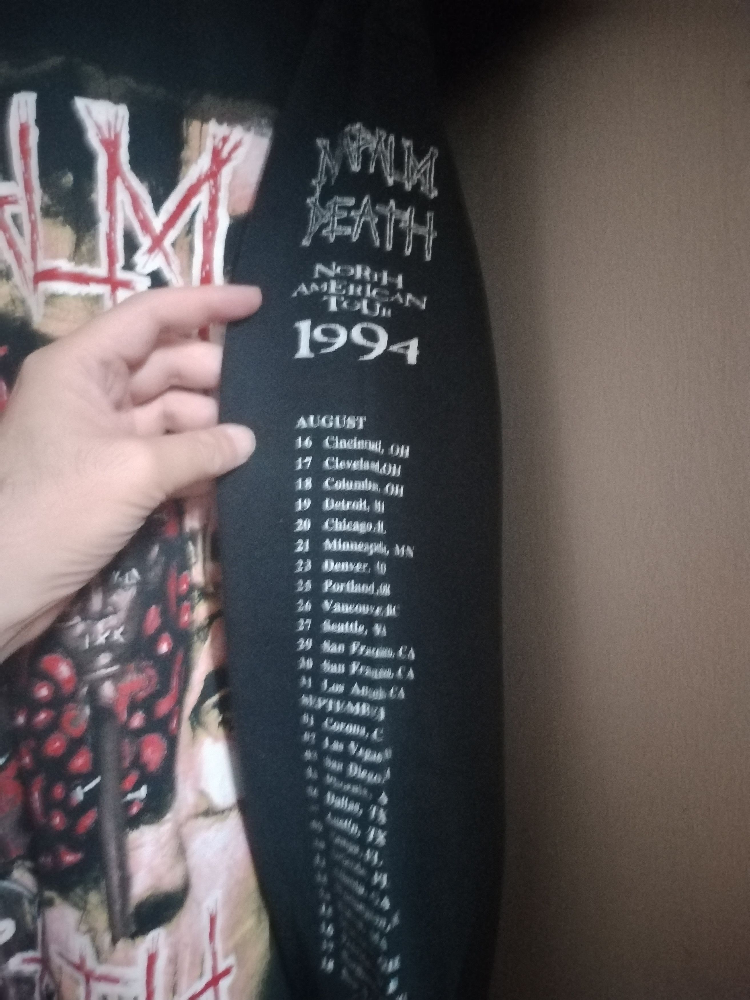 Fruit Of The Loom Napalm death Tour 1994 long sleeve shirt Size US XL / EU 56 / 4 - 4 Thumbnail