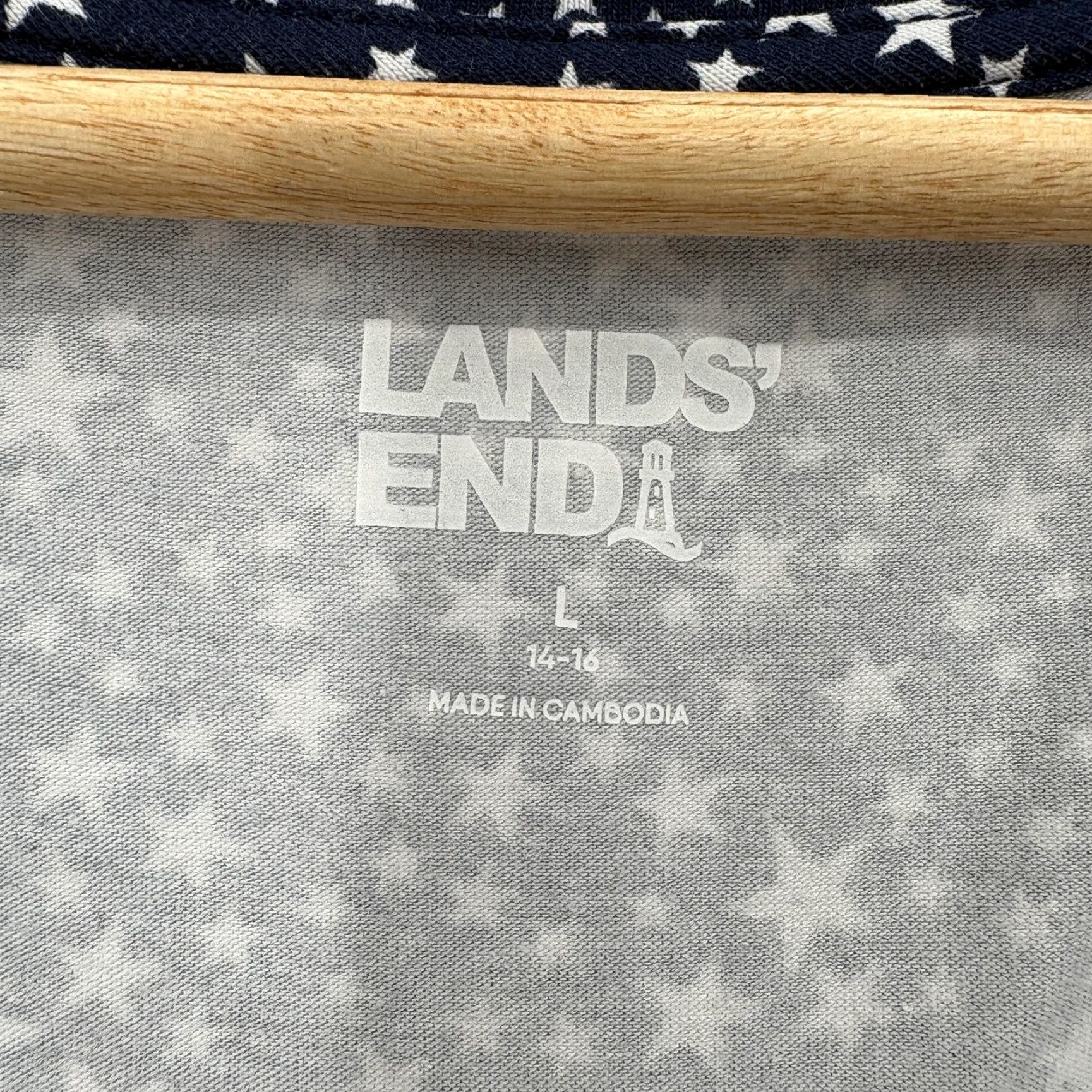 Lands' End Lands' End Dress Womens Large Blue Star Print Sleeveless T-Shirt Knit Patriotic Size L / US 10 / IT 46 - 3 Thumbnail