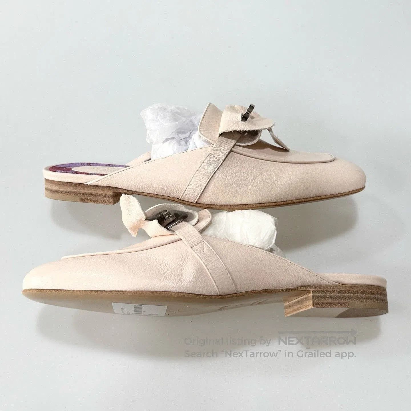 Hermes Hermes Kelly Nude Pink Mules Silver Buckle. Size US 6 / IT 36 - 2 Thumbnail