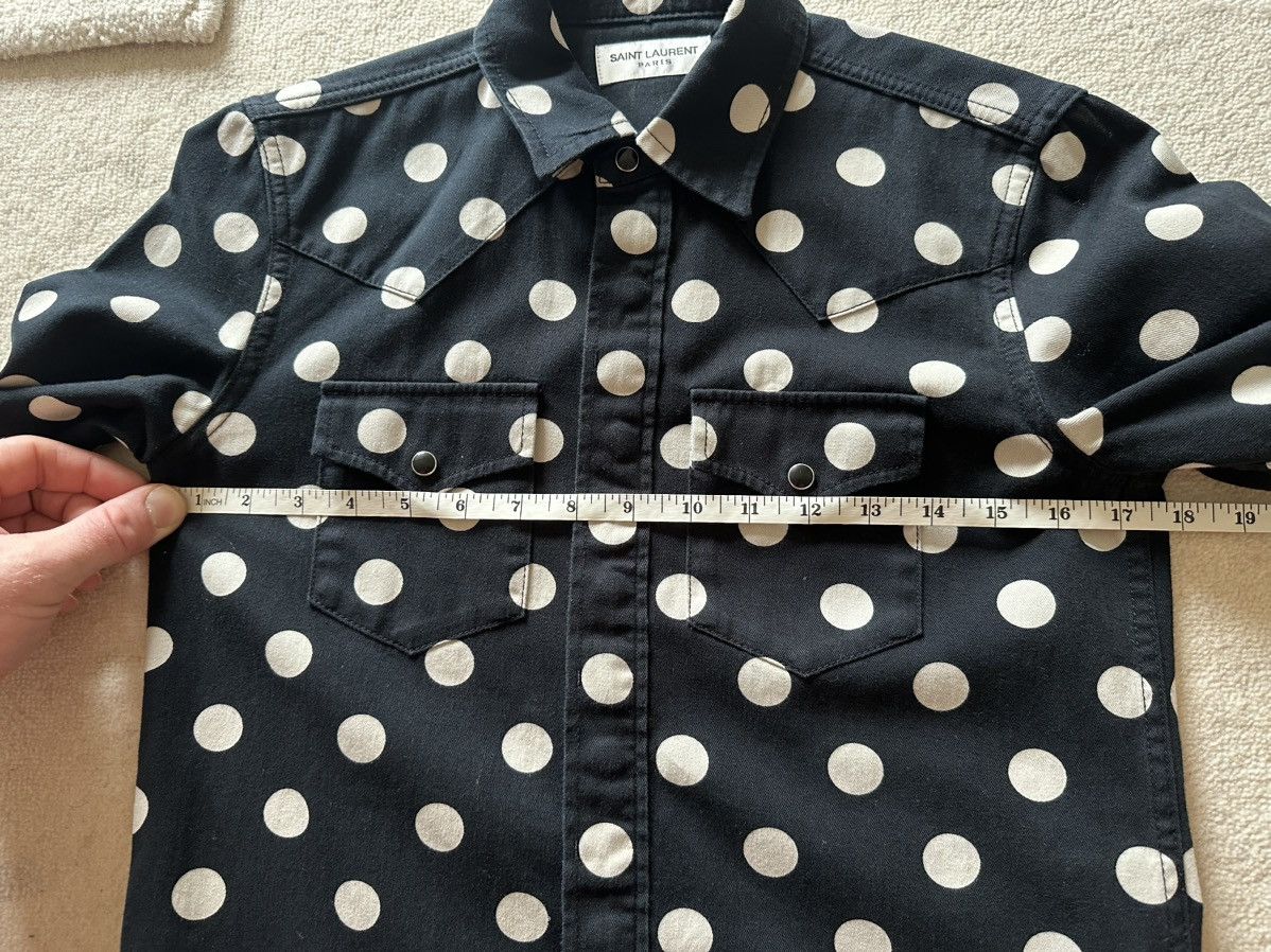 Saint Laurent Paris Saint Laurent black polka dot western shirt XS 