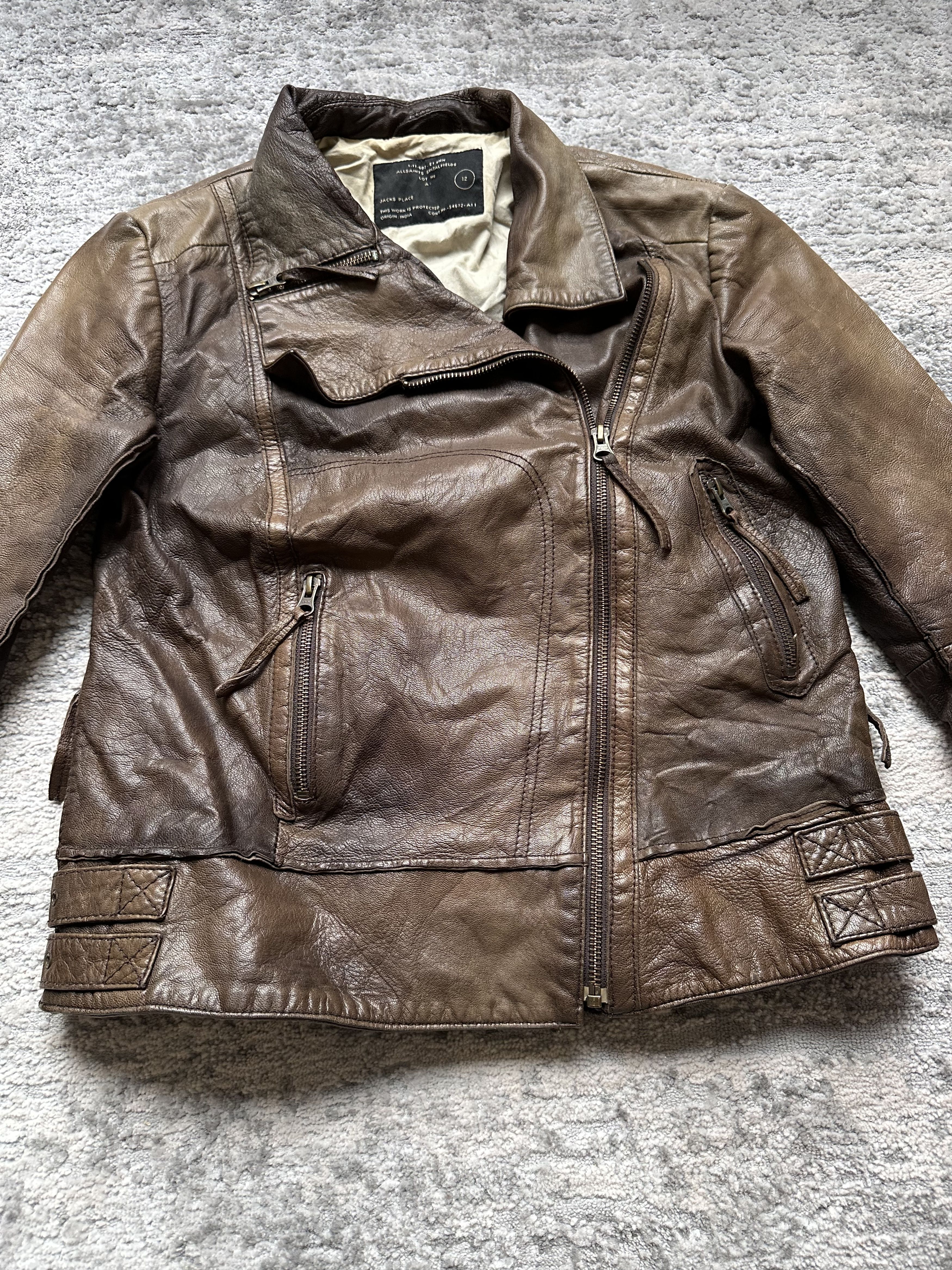 Allsaints Allsaints distressed leather jacket Size L / US 10 / IT 46 - 4 Thumbnail