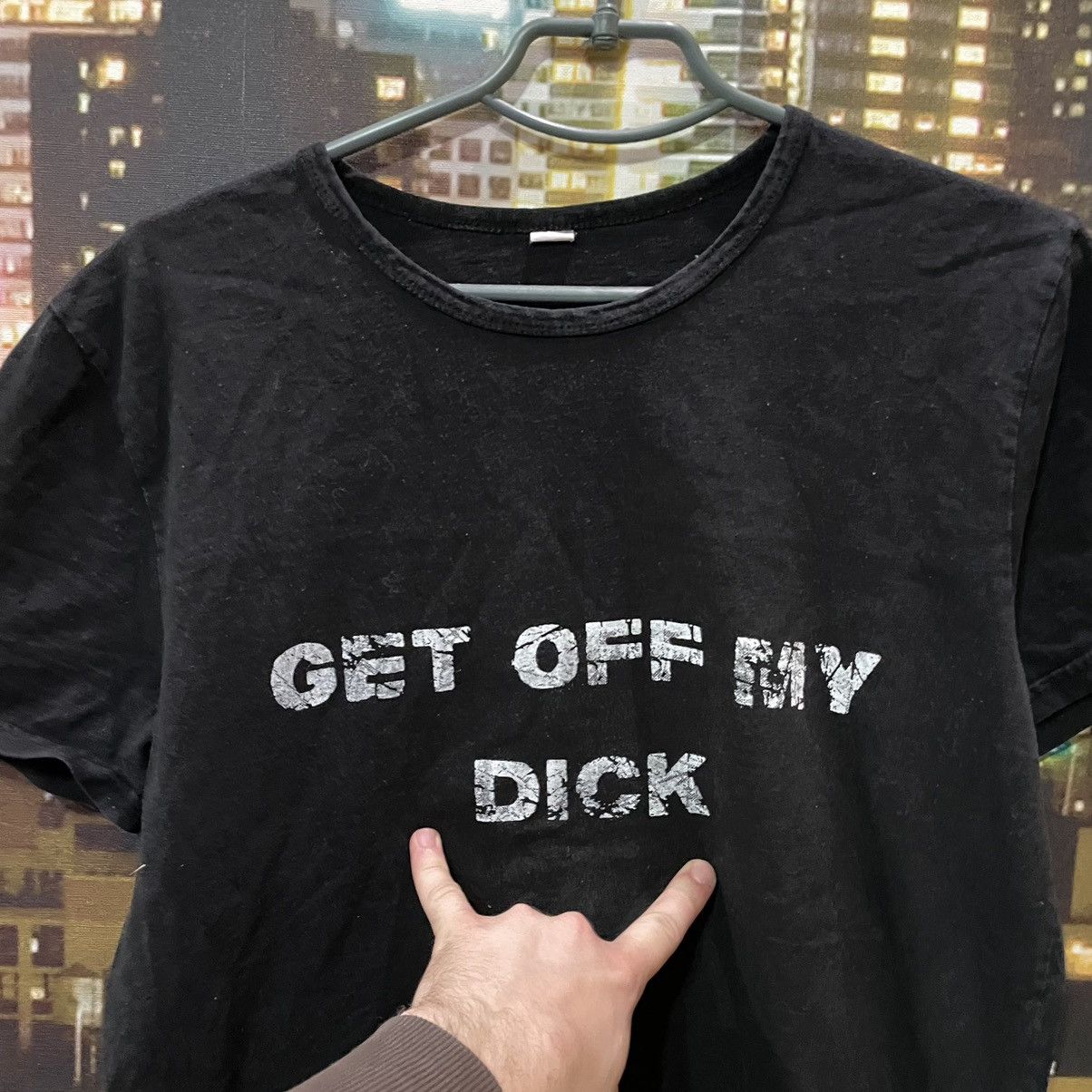 Band Tees OPIUM TEE HUMOR GET OFF MY DICK PENIS FADE PORNO STAR Y2K Size US M / EU 48-50 / 2 - 4 Thumbnail