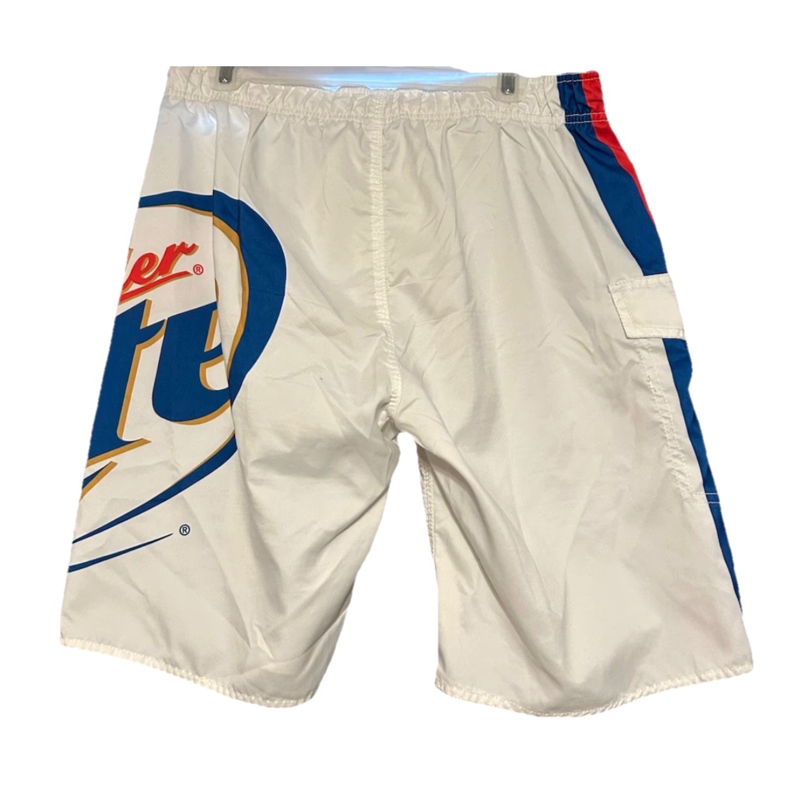 Vintage Miller Lite Swim Trunks Bottom Men 34x10 Pockets Drawstring Beach Surfing Y2K Vintage 2000s Size US 34 / EU 50 - 4 Thumbnail