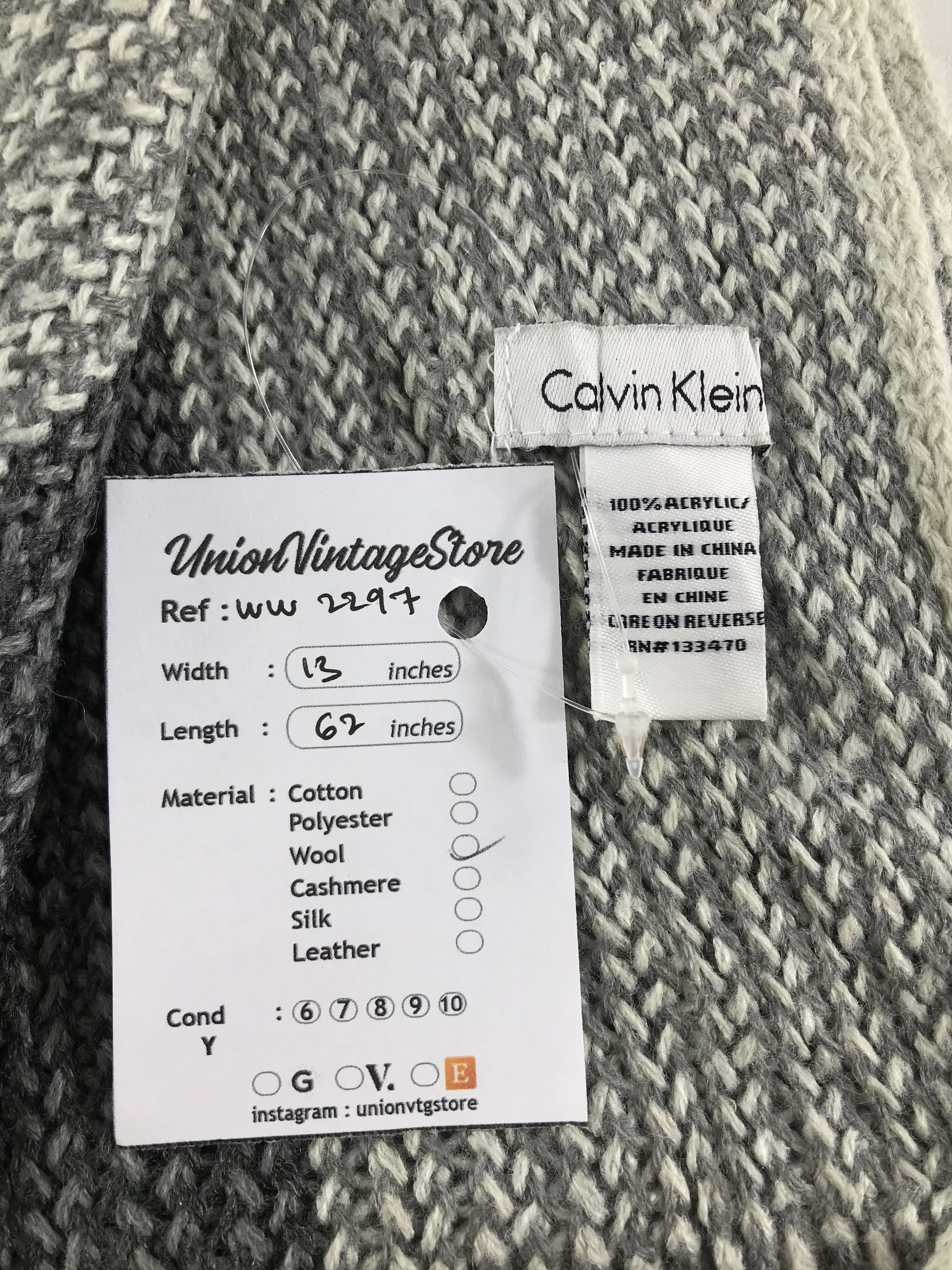 Calvin Klein × Vintage Calvin Klein Scarf / Muffler / Neckwear - WW2297 Size ONE SIZE - 5 Thumbnail
