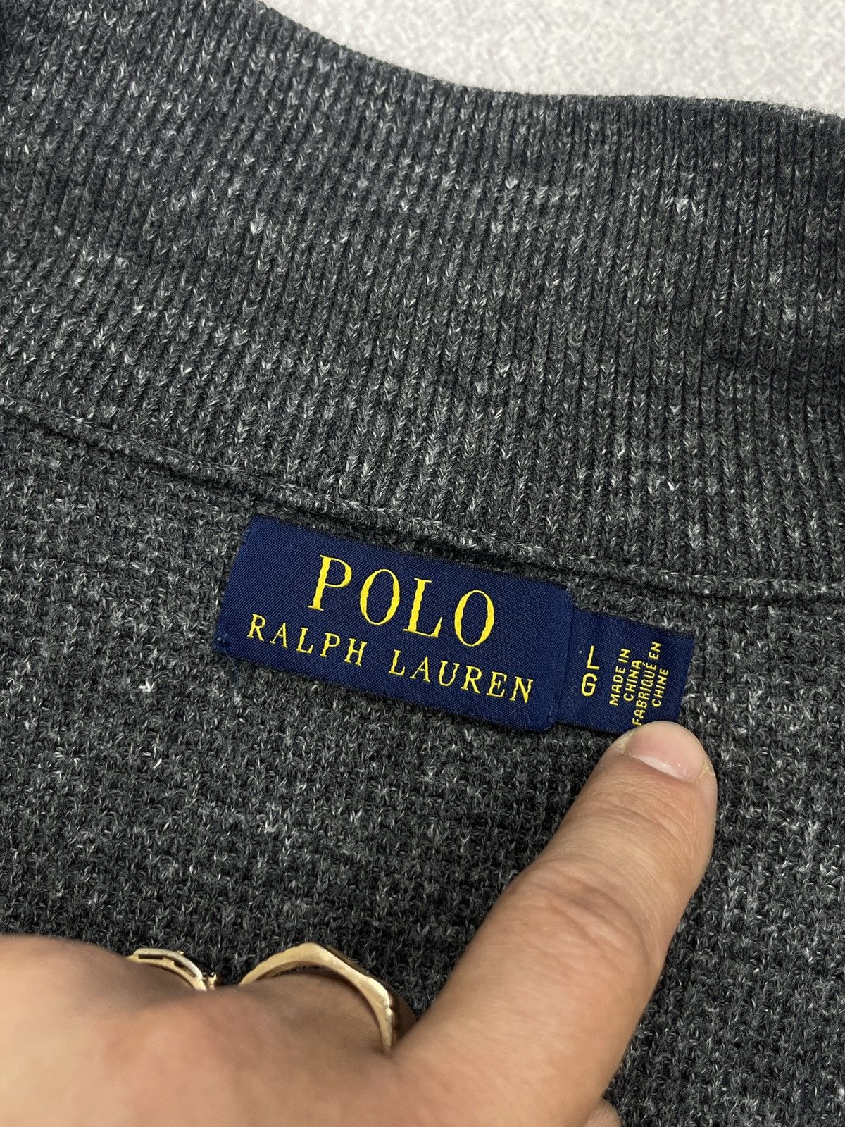 Polo Ralph Lauren Mens Polo Ralph Lauren Half Zip 1/4 Grey Pullover Y2K Rugby Size US L / EU 52-54 / 3 - 8 Thumbnail