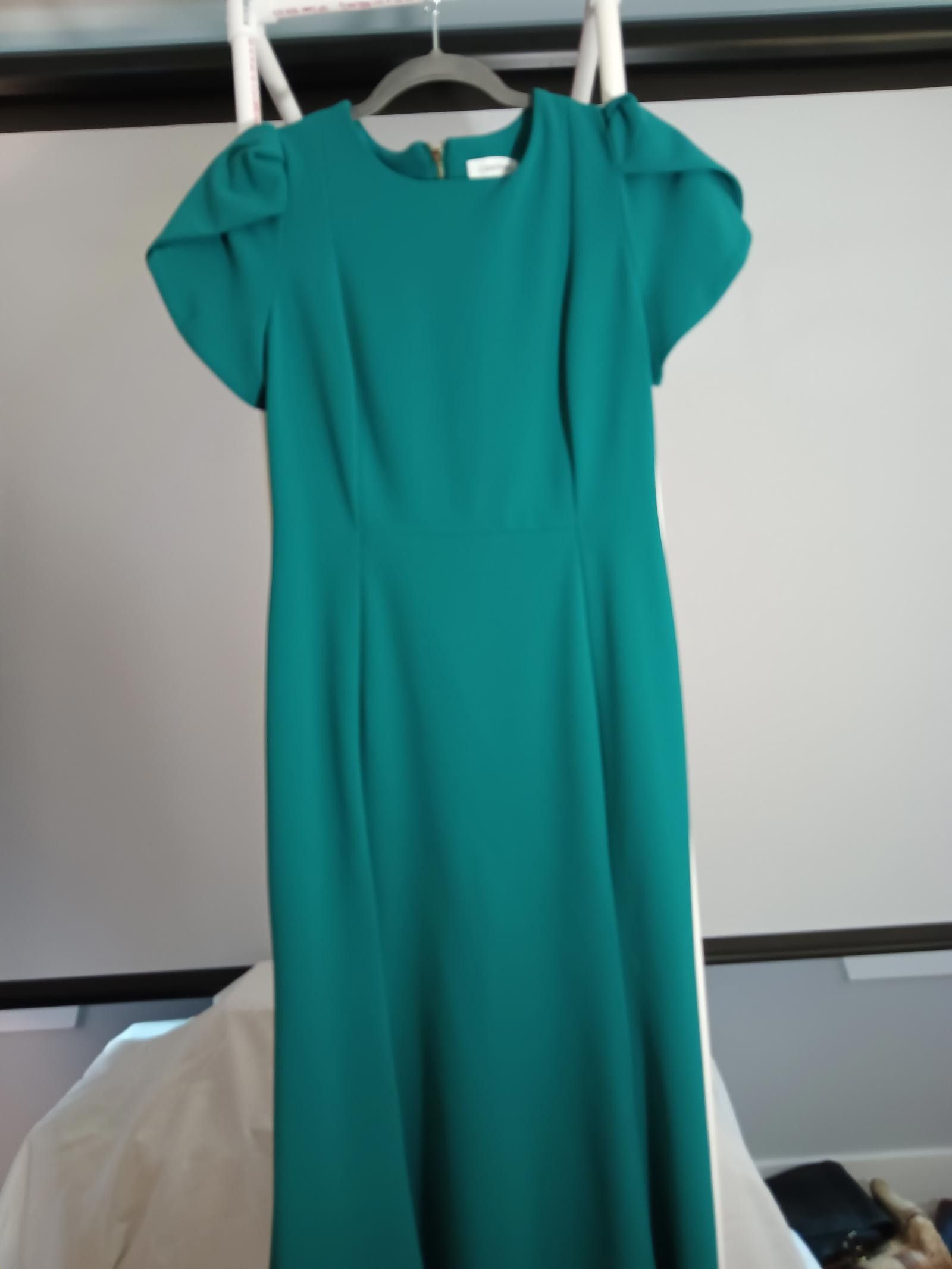 Calvin Klein Calvin Klein Elegant Teal Midi Dress Size M / US 6-8 / IT 42-44 - 1 Thumbnail