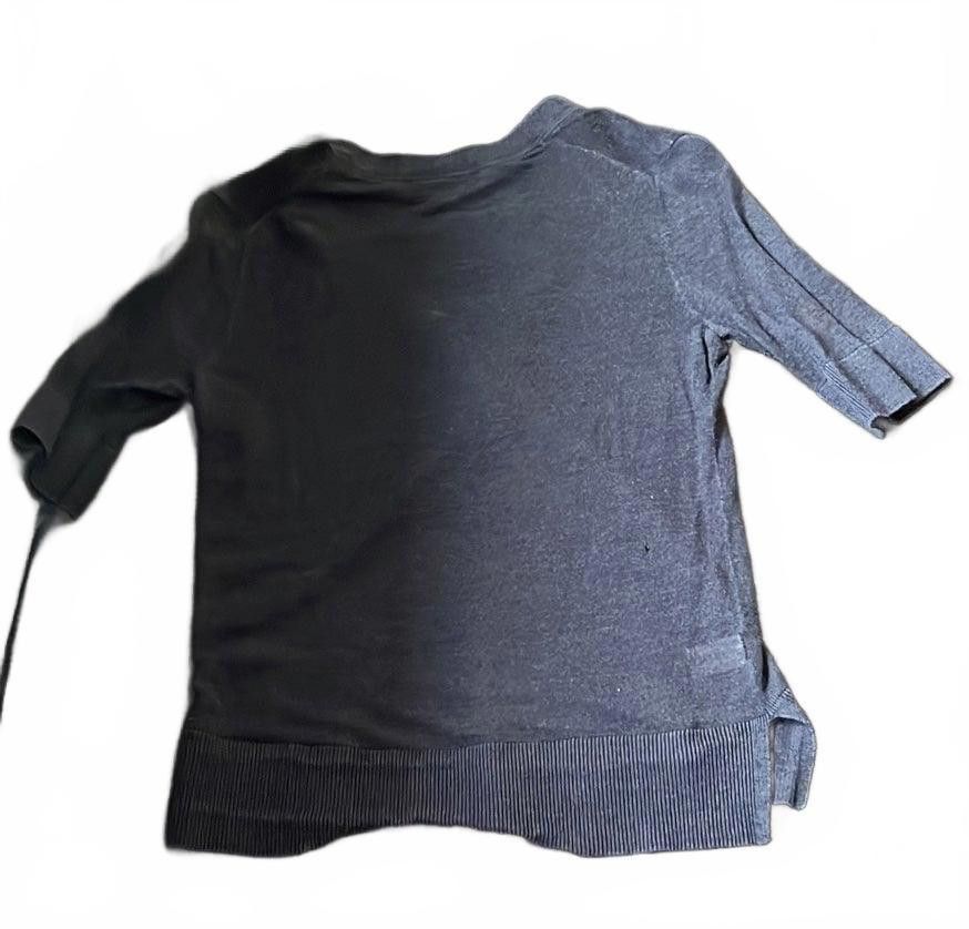 Designer LOFT Navy Button-Up Short Sleeve Cardigan - Size S Size S / US 4 / IT 40 - 5 Thumbnail