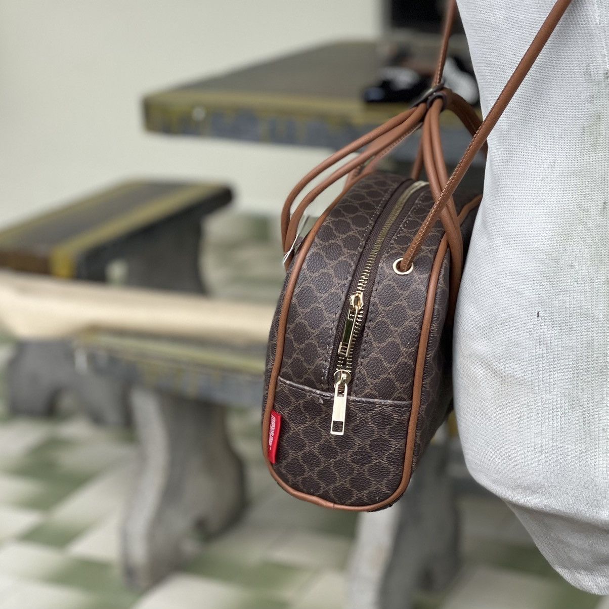 Japanese Brand × Peanuts Snoopy Shimura Bostan 2-Way Crossbody Bag, Macadam Pattern Size ONE SIZE - 3 Thumbnail