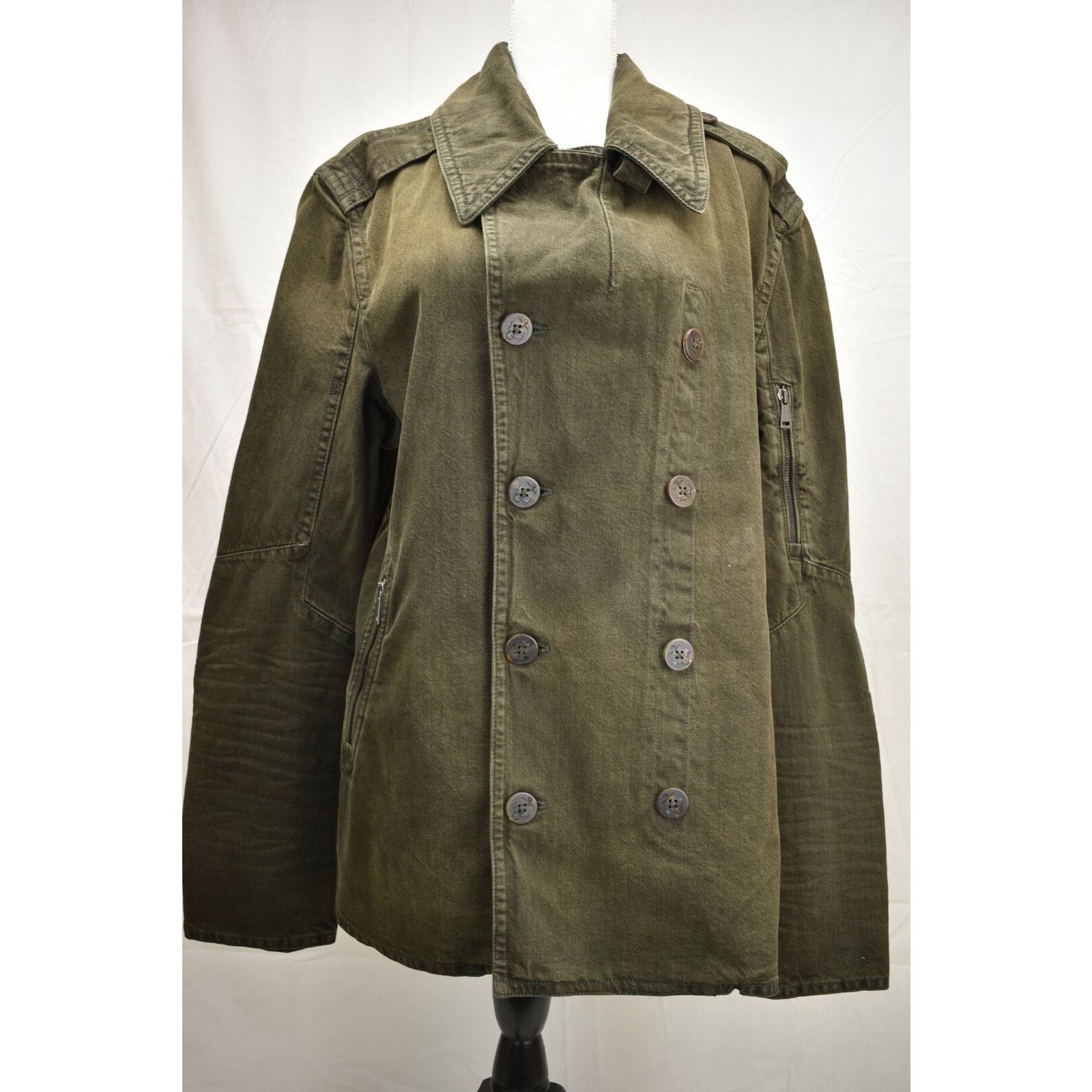 Lauren Ralph Lauren RALPH LAUREN OLIVE GREEN DENIM BUTTON CROPPED JACKET S $895 Size US S / EU 44-46 / 1 - 1 Thumbnail