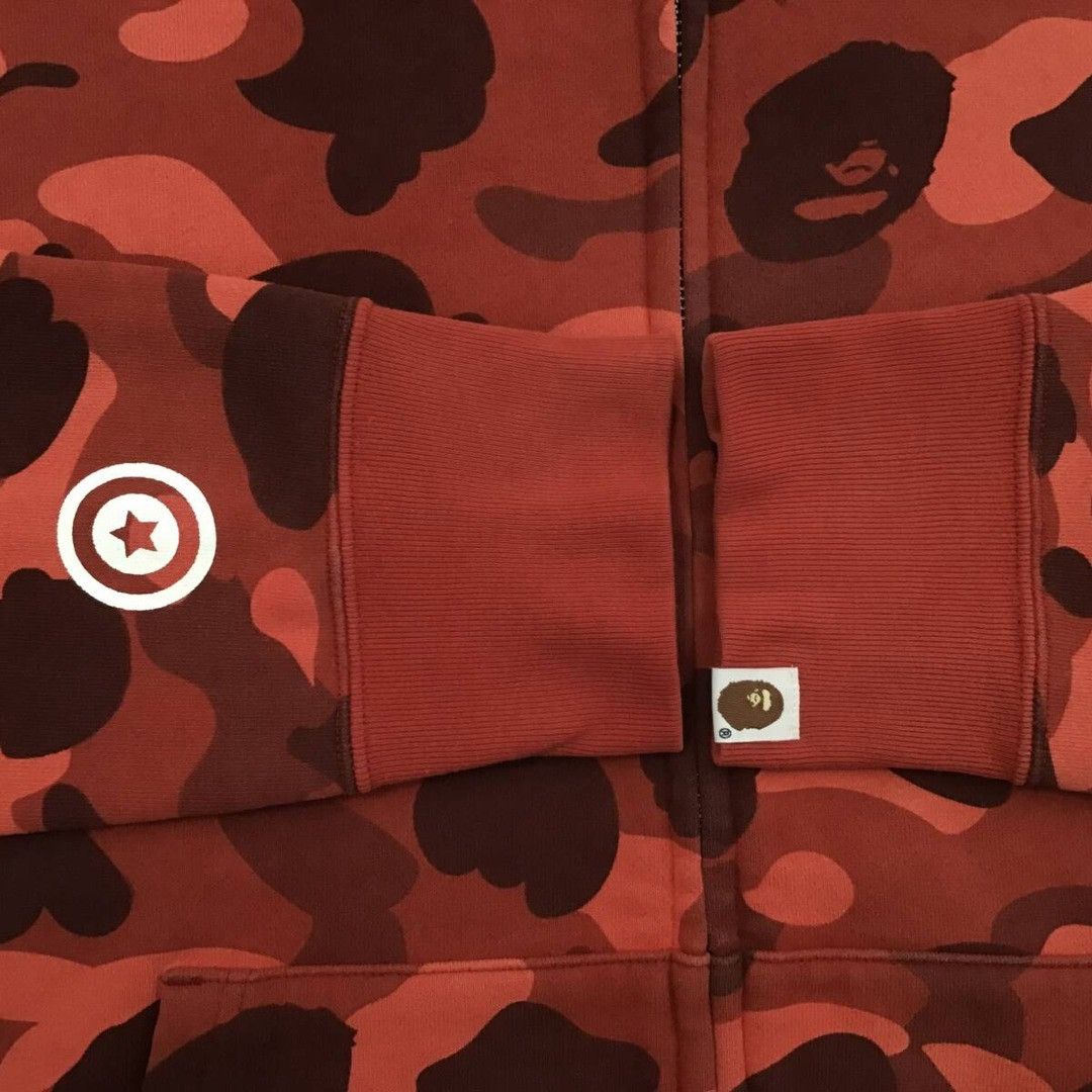 Bape BAPE Shark full zip hoodie red camo a bathing ape Size US M / EU 48-50 / 2 - 6 Thumbnail
