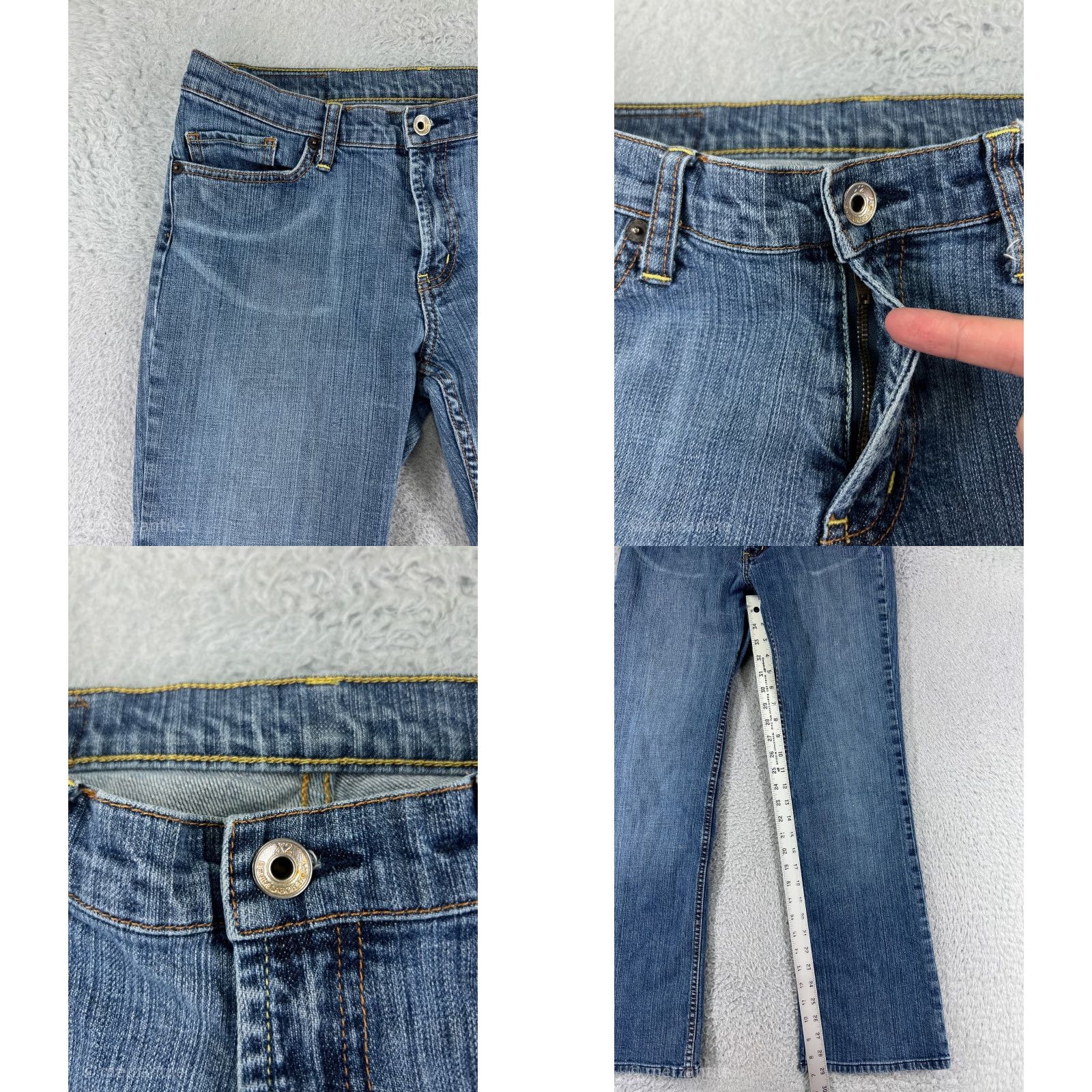 Express Express Jeans Women's 5-Pocket Bootcut Denim Blue Rhinestone Embellished XS? Size 42" / US 20 - 8 Thumbnail