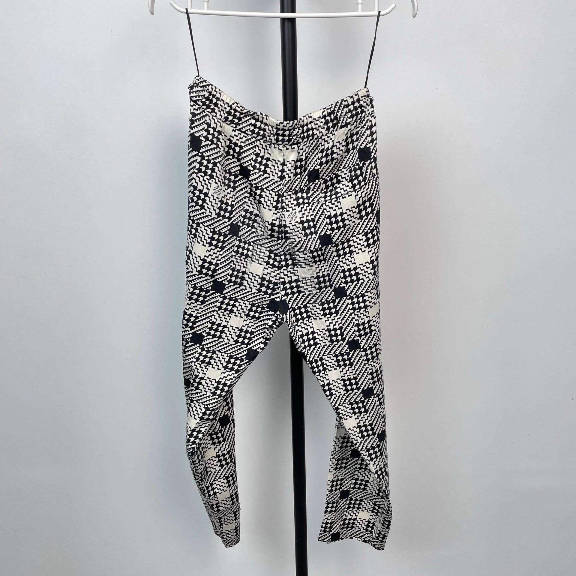 Louis Vuitton LV check pants black white colorblock 36 Size 26" / US 2 / IT 38 - 2 Thumbnail
