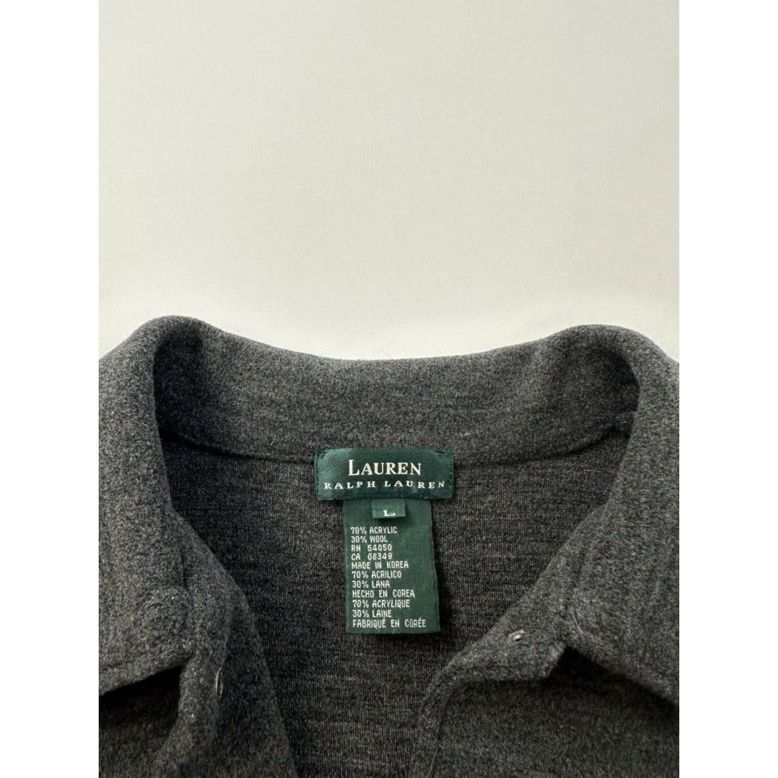 Ralph Lauren LRL Ralph Lauren Jacket Womens Large Gray Wool Acrylic Blend Button Snap Size L / US 10 / IT 46 - 4 Thumbnail