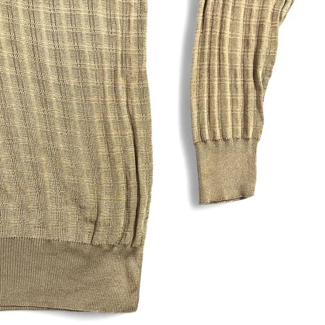 Vintage Bachrach Sweater Adult EXTRA LARGE Brown Geometric Textured Grid Relaxed Mens XL Crew Neck Knit PullOver Cotton Blend Size US XL / EU 56 / 4 - 5 Thumbnail