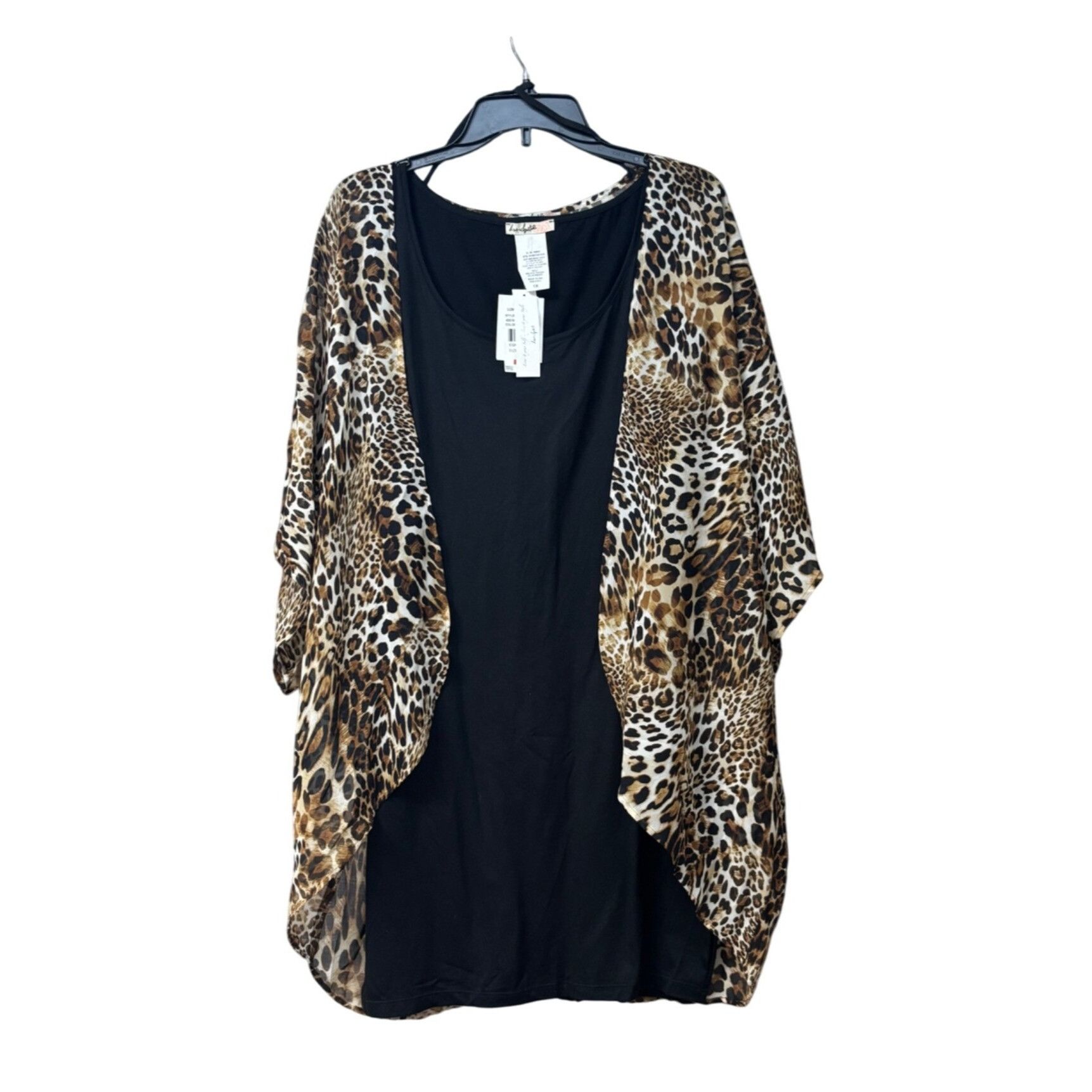 Other Love Squared Trendy Plus Size Shift Dress/ Chiffon Cover up Size ONE SIZE - 2 Thumbnail