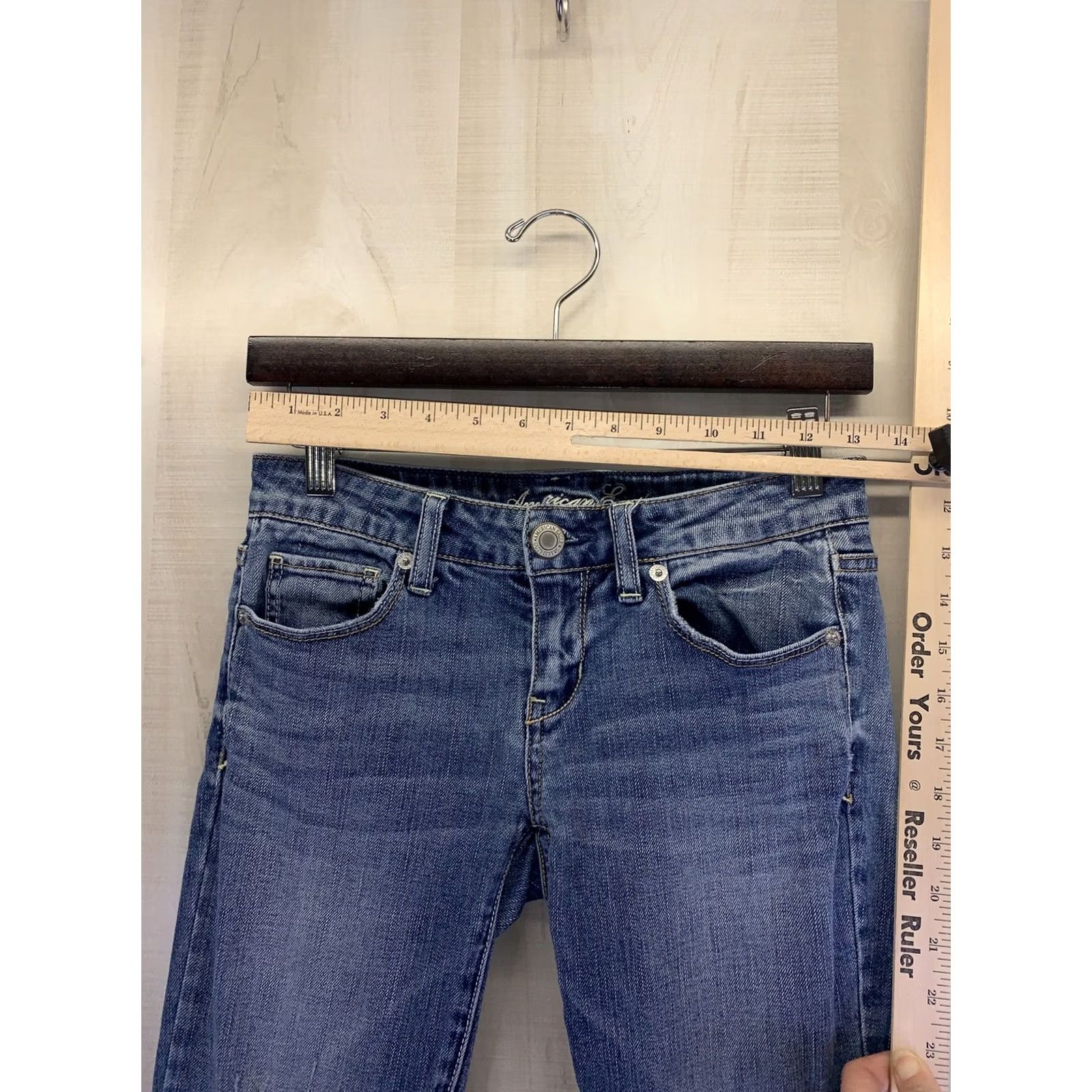 American Eagle Outfitters VINTAGE? No. American Eagle Womens Skinny Distressed Jeans Size 0 Short-6573 Size 25" / US 0 / IT 36 - 2 Thumbnail