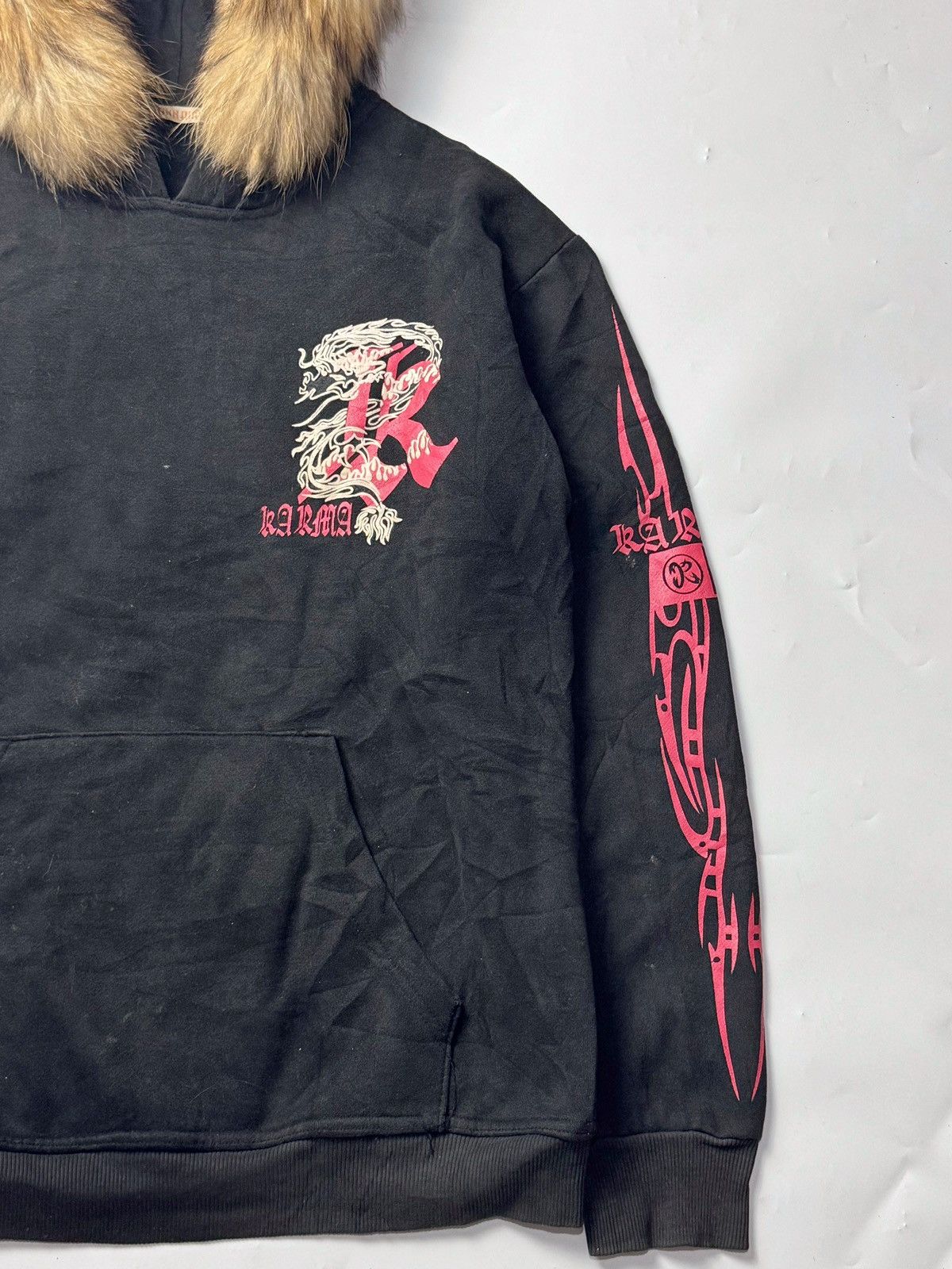 If Six Was Nine × Japanese Brand × Le Grande Bleu (L.G.B.) FUR HOODIE KARMA TRIBAL DRAGON Size US M / EU 48-50 / 2 - 4 Thumbnail