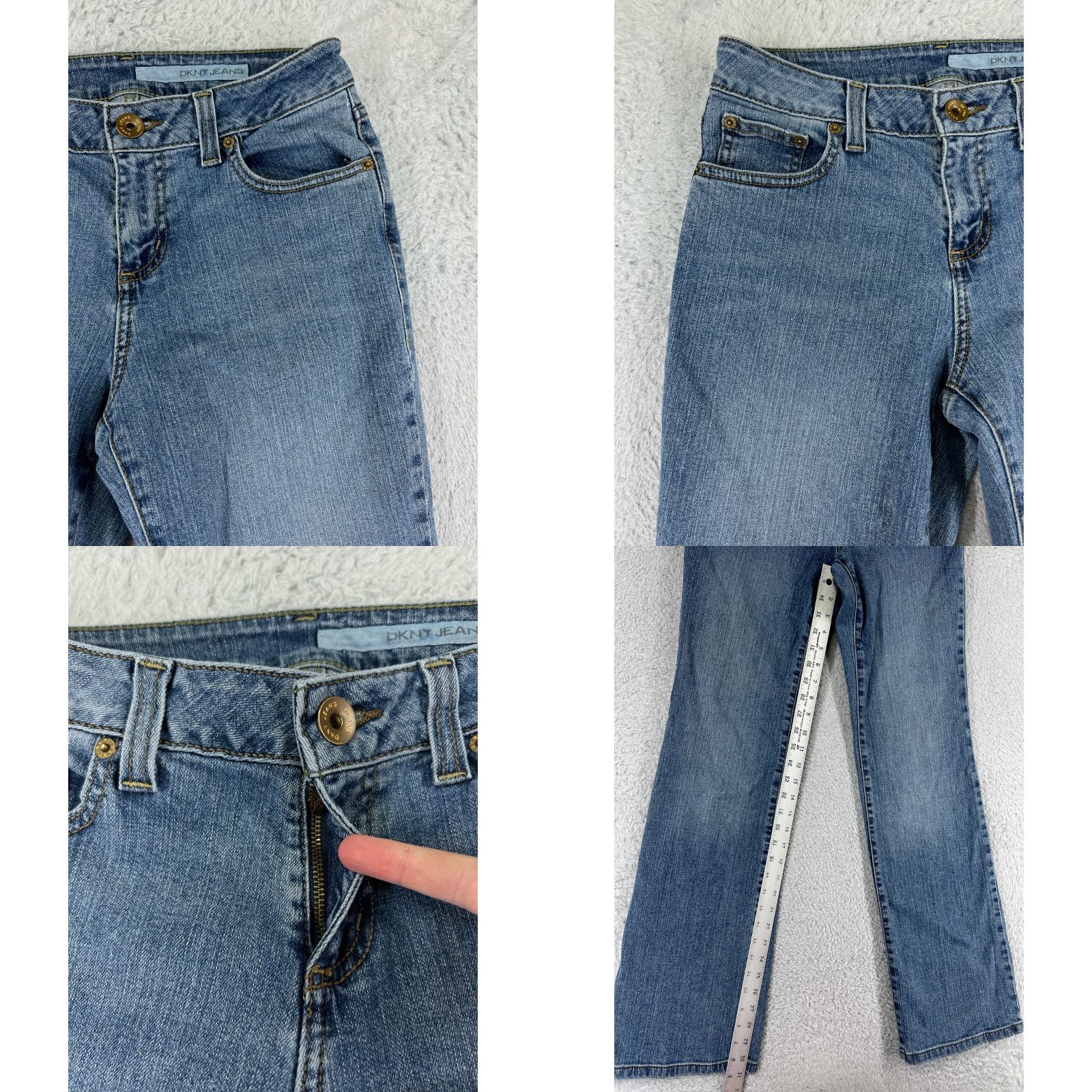 DKNY DKNY Jeans Womens 6 Blue Denim Flared Leg Medium Wash 5-Pocket Regular Inseam 31 in Boys? Size 28" / US 6 / IT 42 - 8 Thumbnail